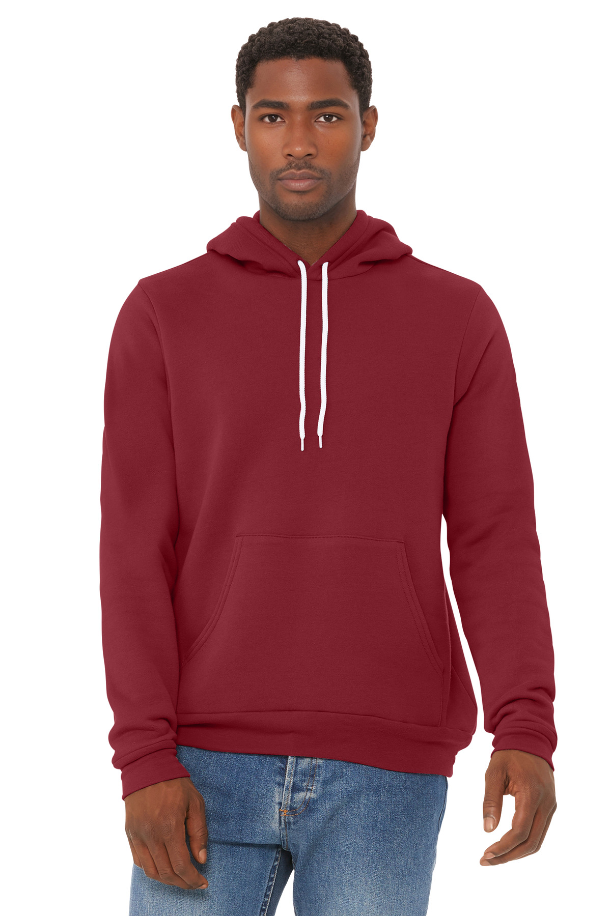 BELLA+CANVAS  ®  Unisex Sponge Fleece Pullover Hoodie. BC3719 - Front Model