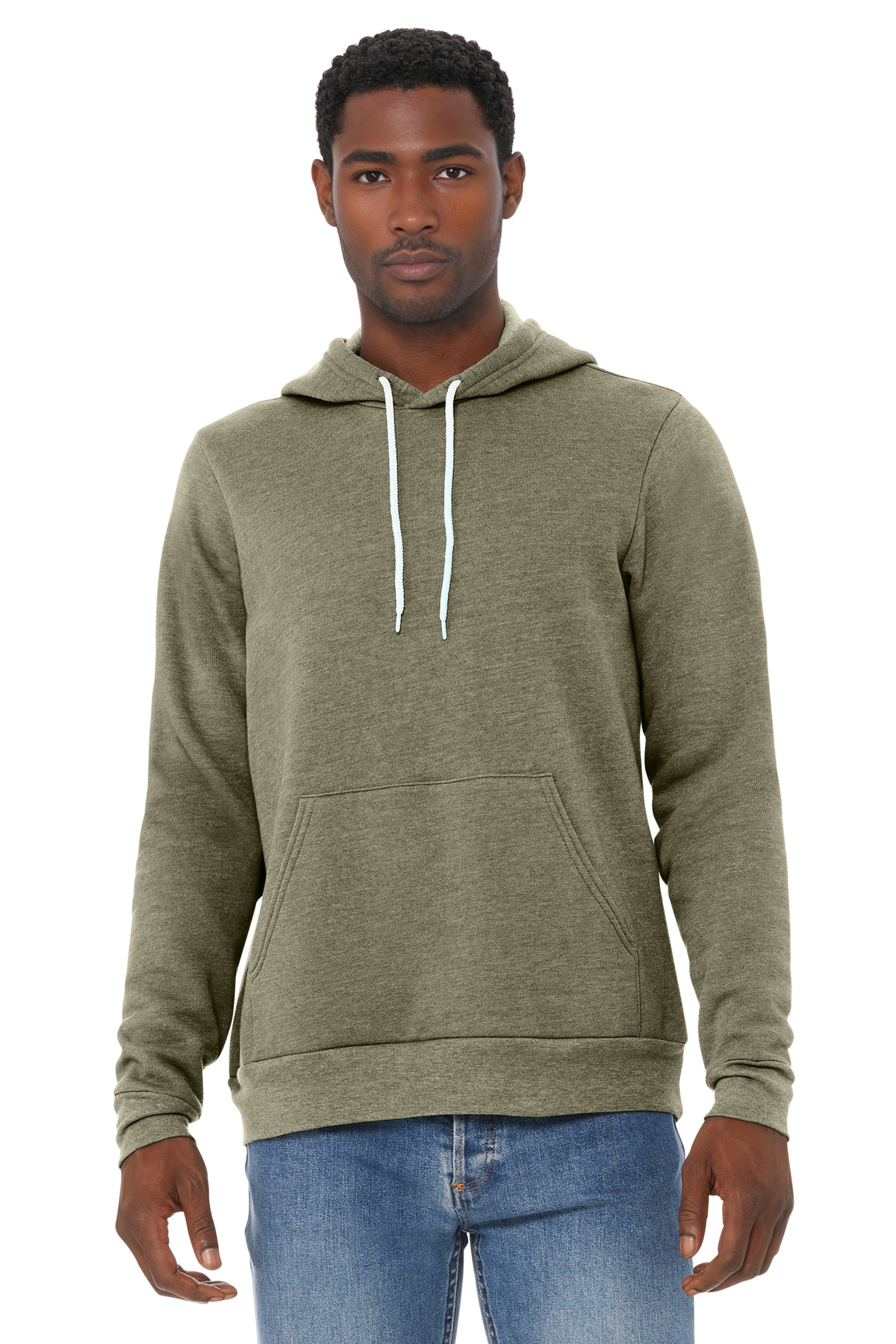 Bella + Canvas BELLA+CANVAS Unisex Sponge Fleece Pullover Hoodie. BC3719 in Heather Olive