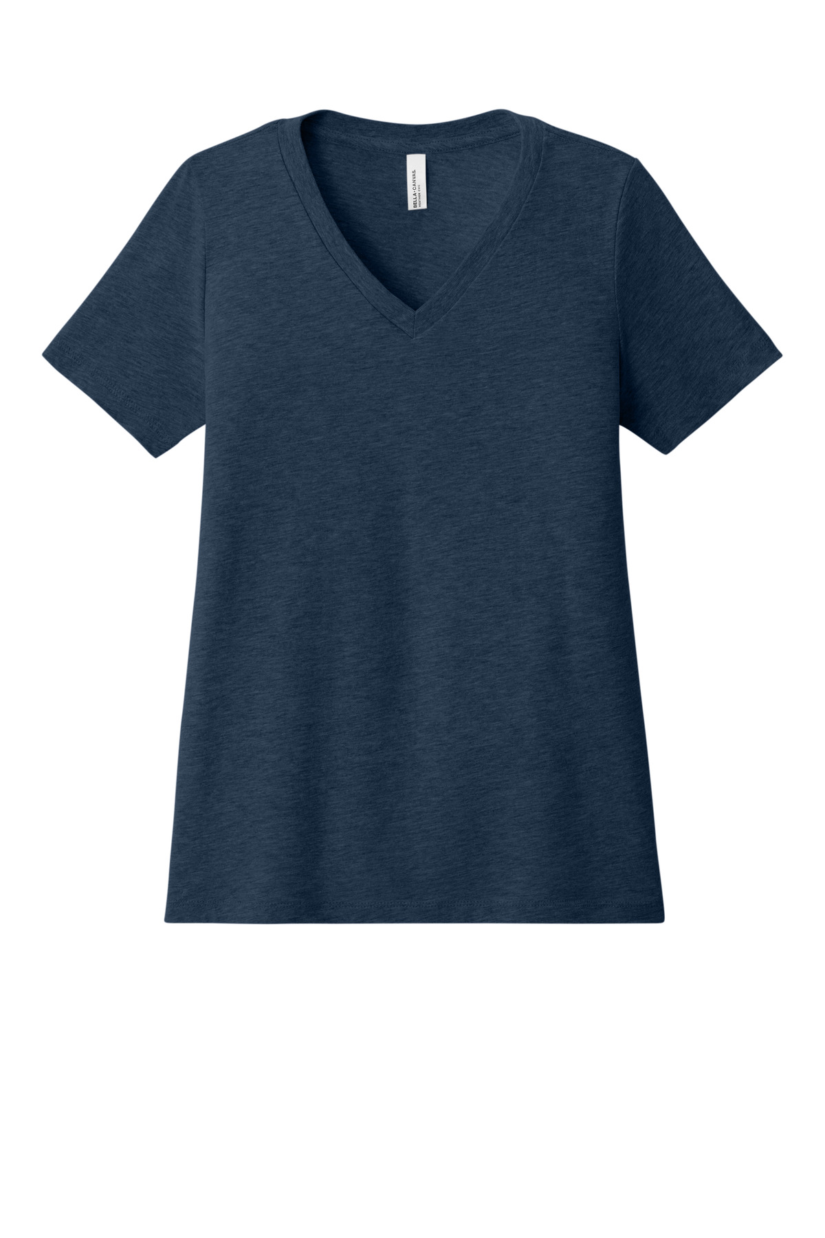 BELLA+CANVAS ® Women's Relaxed Heather CVC V-Neck Tee BC6405CVC - Heather Navy
