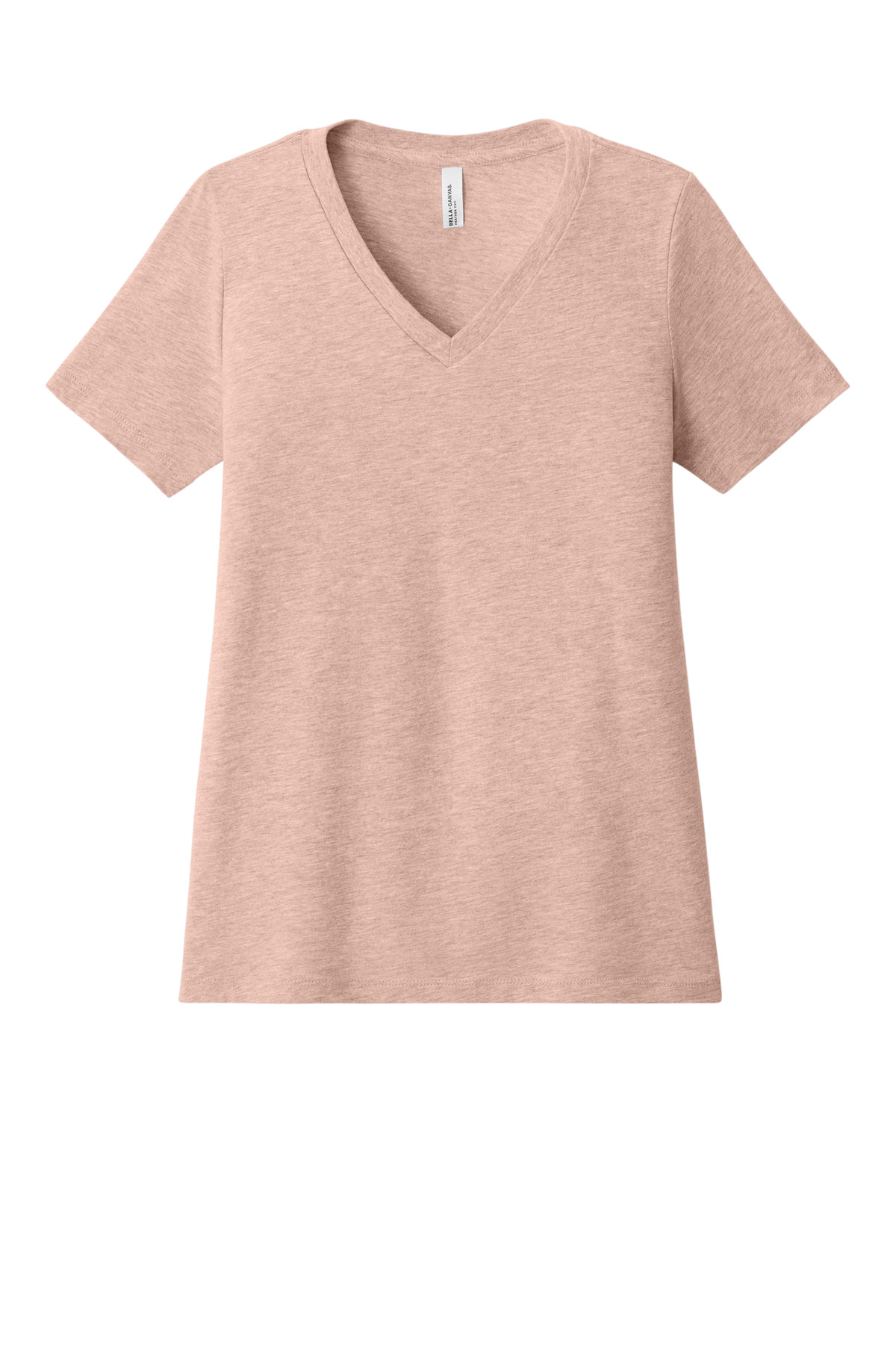 BELLA+CANVAS ® Women's Relaxed Heather CVC V-Neck Tee BC6405CVC - Heather Peach