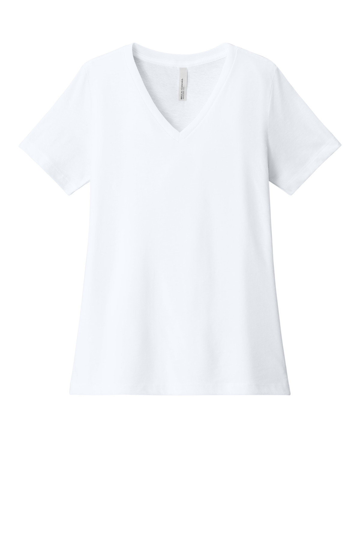 BELLA+CANVAS ® Women's Relaxed Heather CVC V-Neck Tee BC6405CVC - Solid White Blend