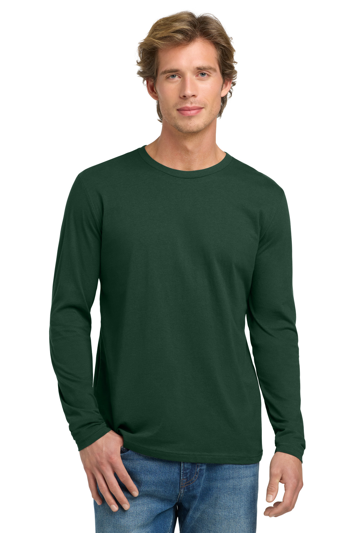 Next Level Apparel ® Cotton Long Sleeve Tee. NL3601 - Forest Green