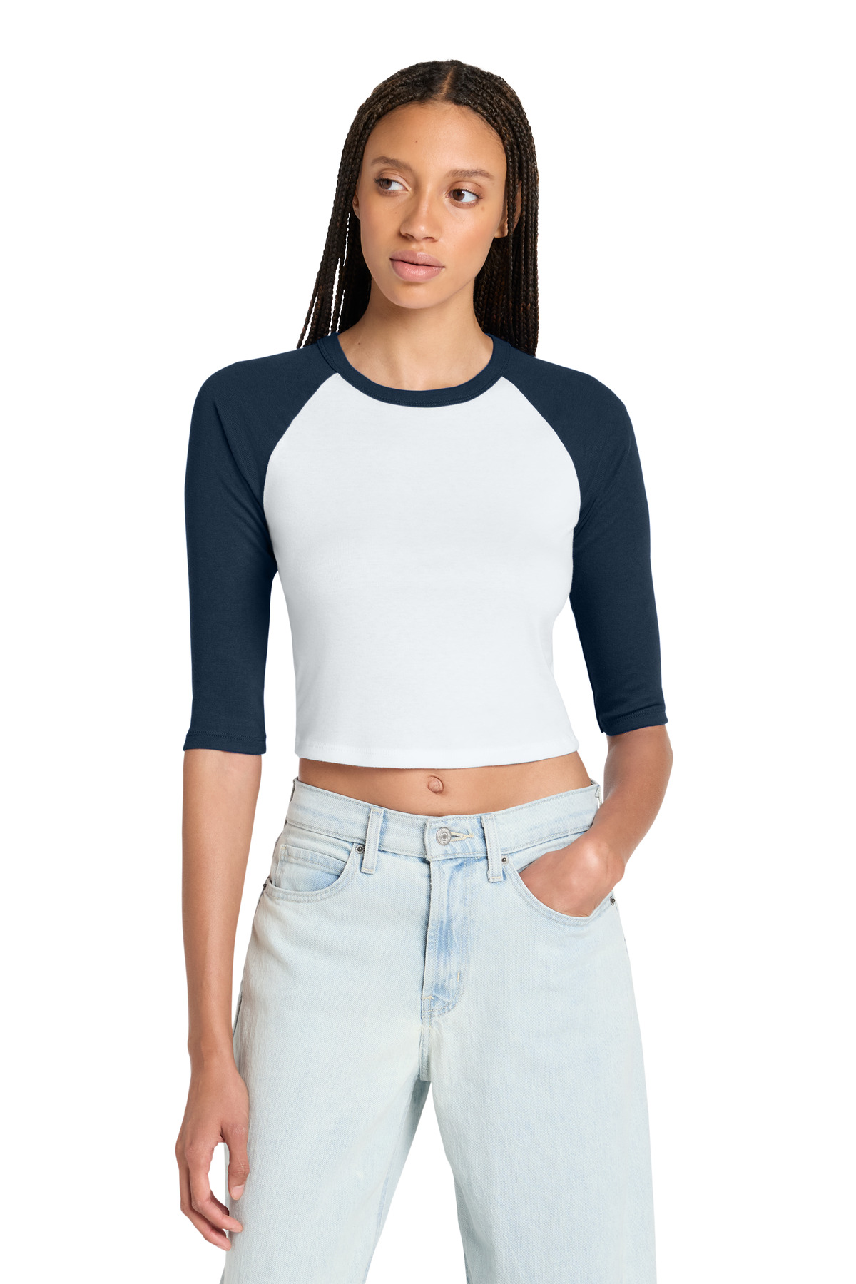 BELLA+CANVAS ® Women's Micro Rib 3/4 Raglan Baby Tee BC1200 - Image 4