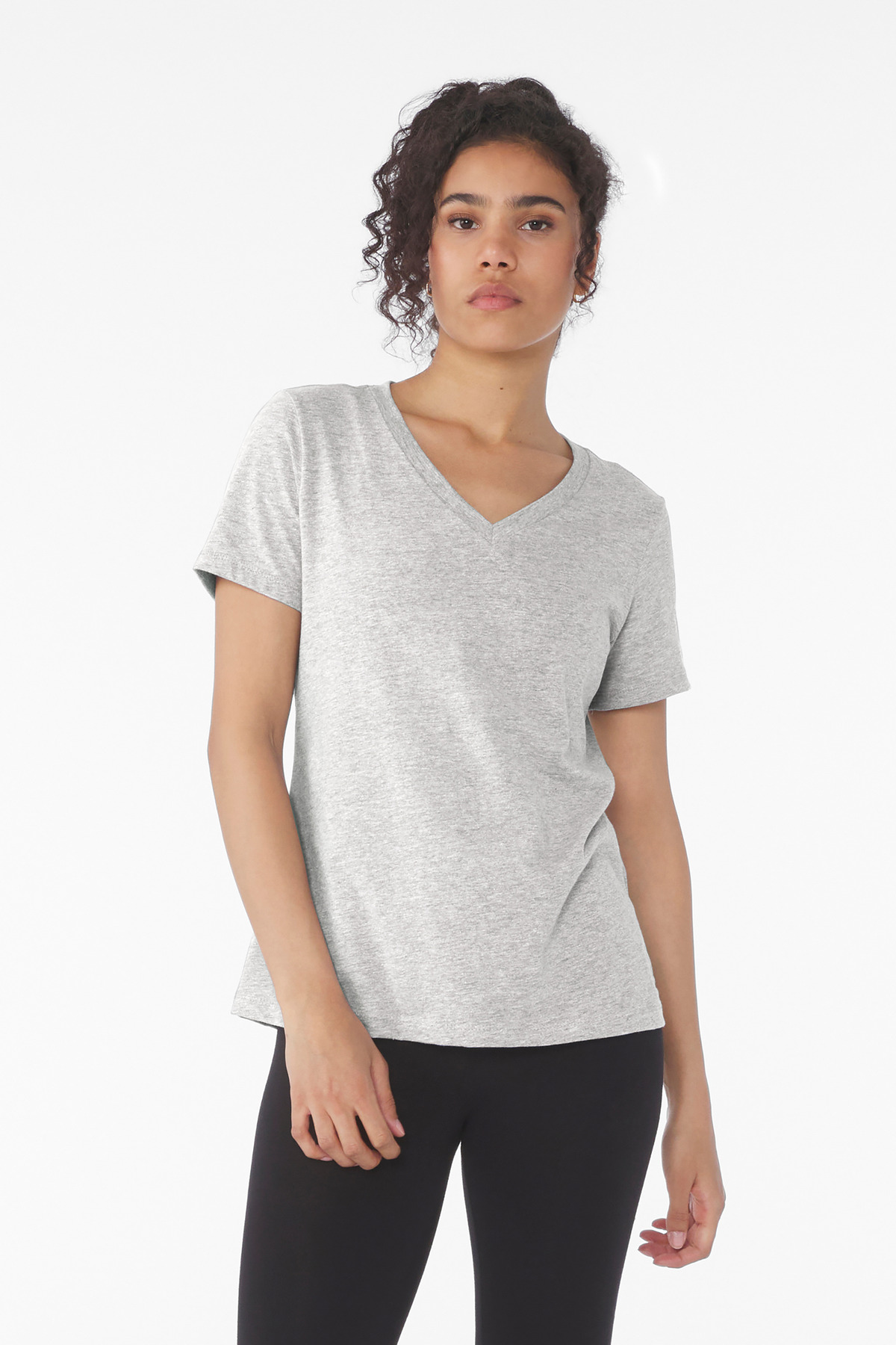 BELLA+CANVAS ® Women's Relaxed Heather CVC V-Neck Tee BC6405CVC - Athletic Heather