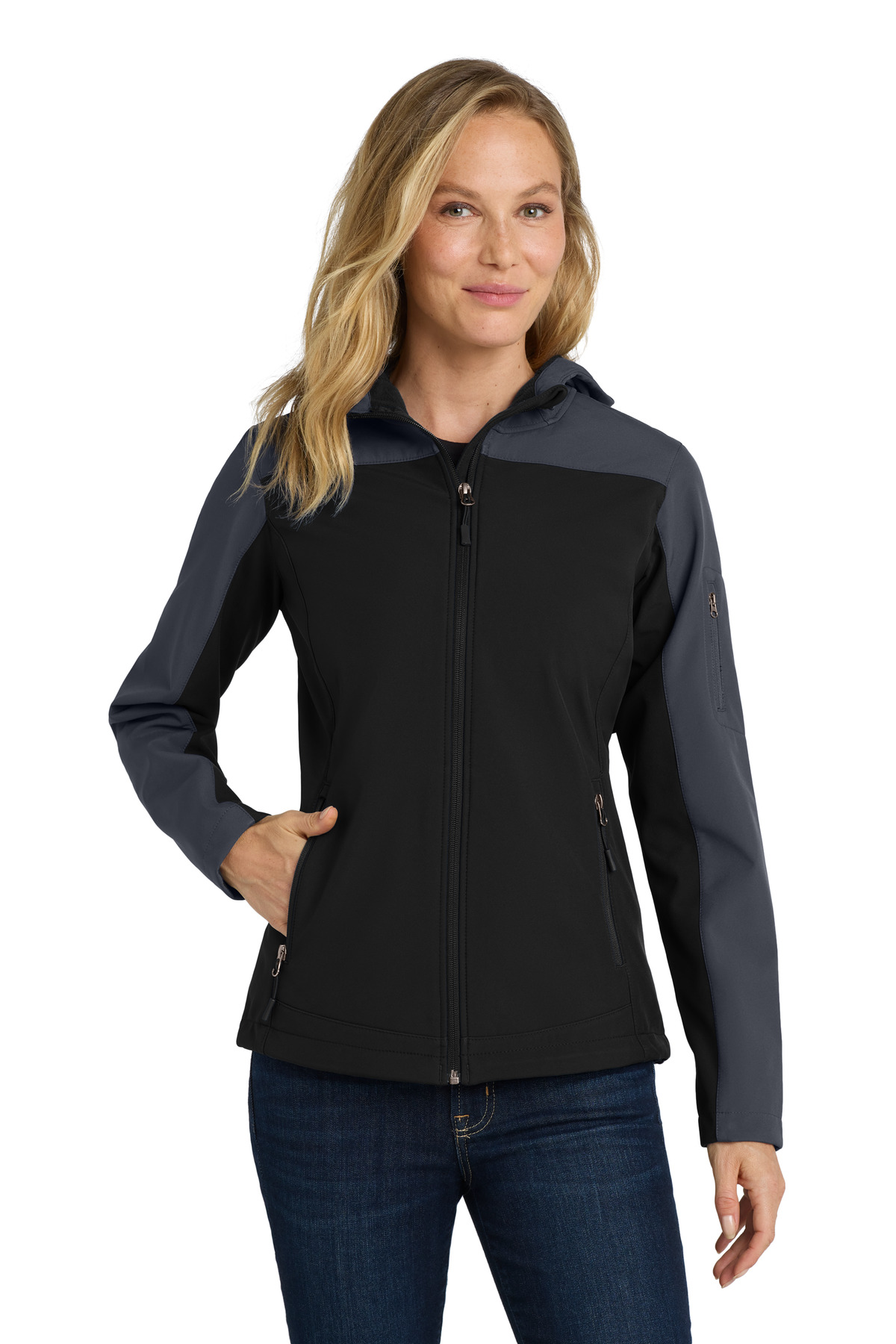 Port Authority Ladies Outerwear for Hospitality ® Ladies Hooded Core Soft Shell Jacket.-Port Authority
