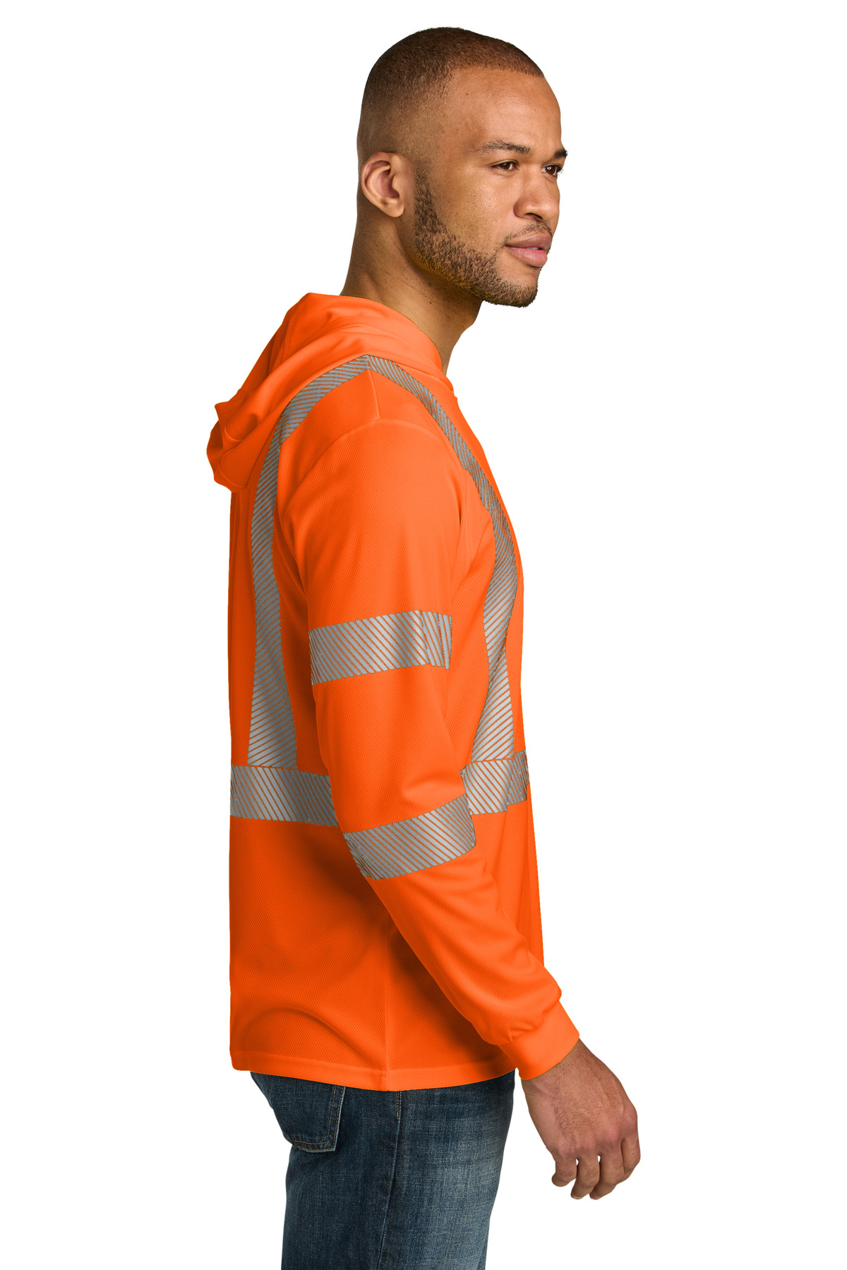 CornerStone ANSI 107 Class 3 Long Sleeve Segmented Tape Hooded Tee CS208