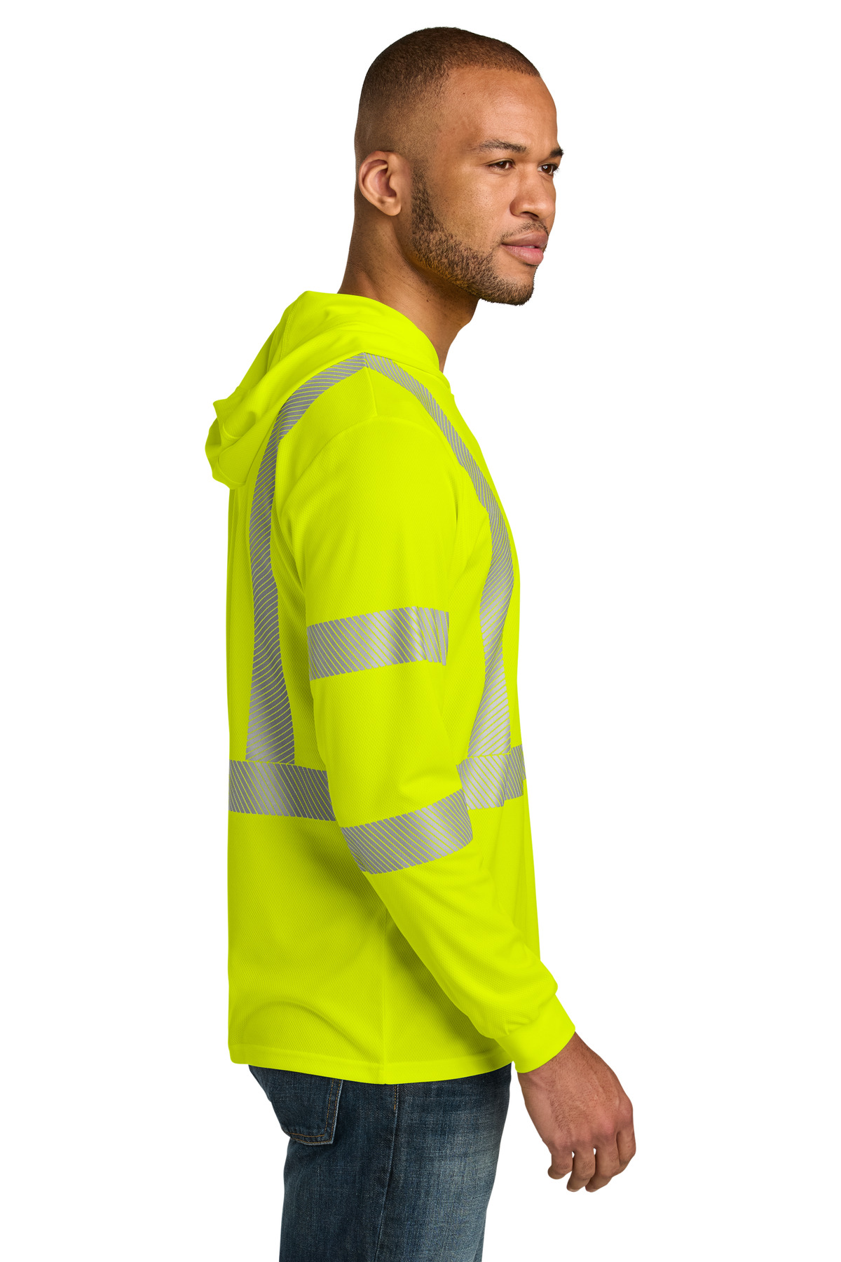 CornerStone ANSI 107 Class 3 Long Sleeve Segmented Tape Hooded Tee CS208