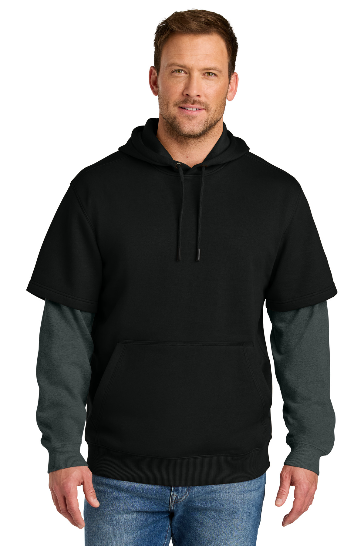 CornerStone Tough Fleece Layered Hoodie-CornerStone