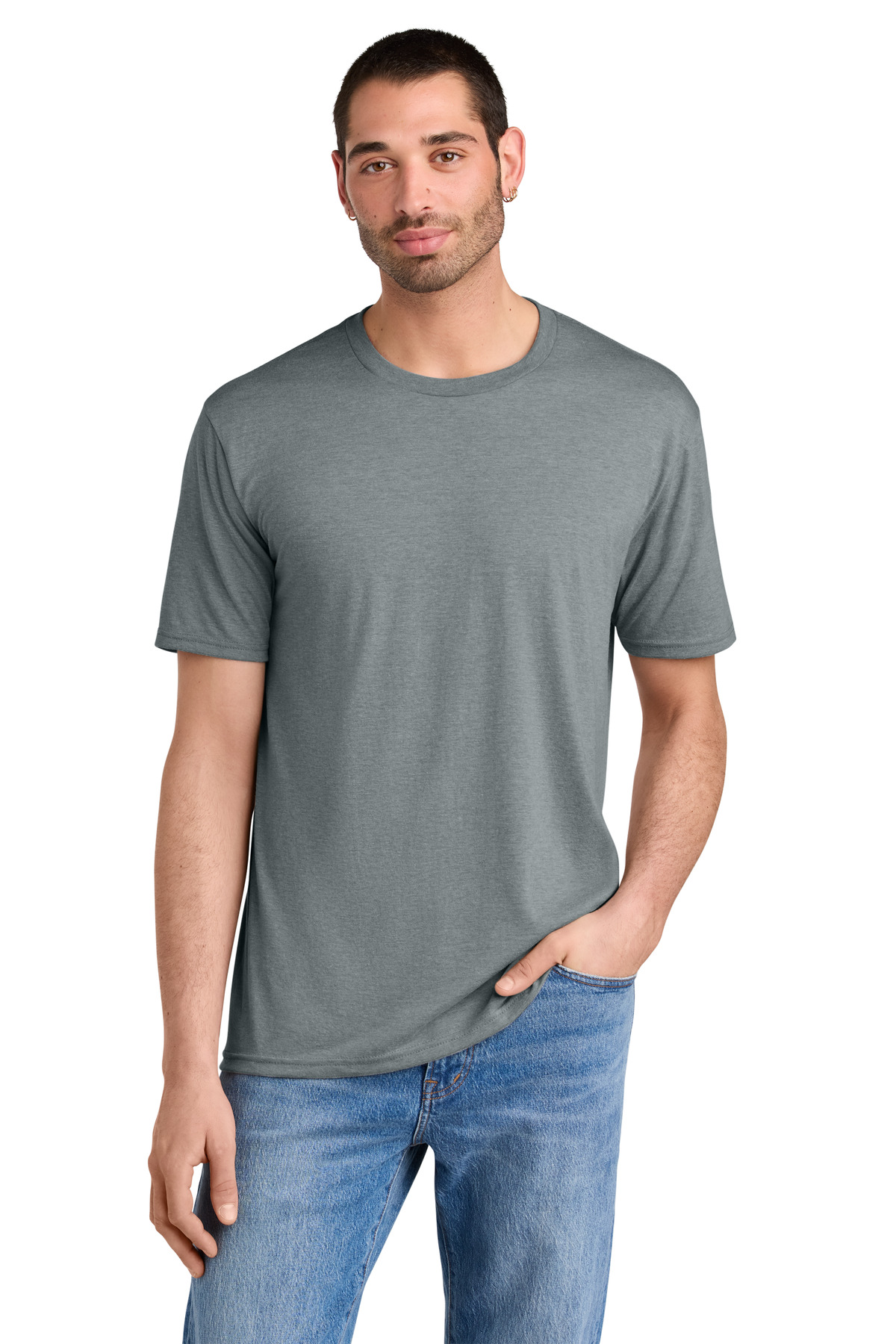 District ® Perfect Tri ® Tee. DM130 - Heathered Grey