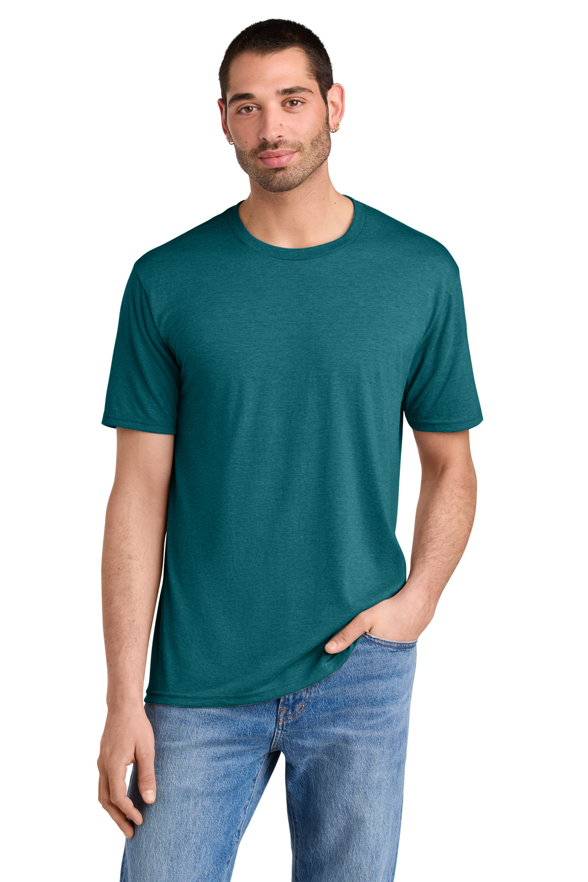 District ® Perfect Tri ® Tee. DM130 - Heathered Teal
