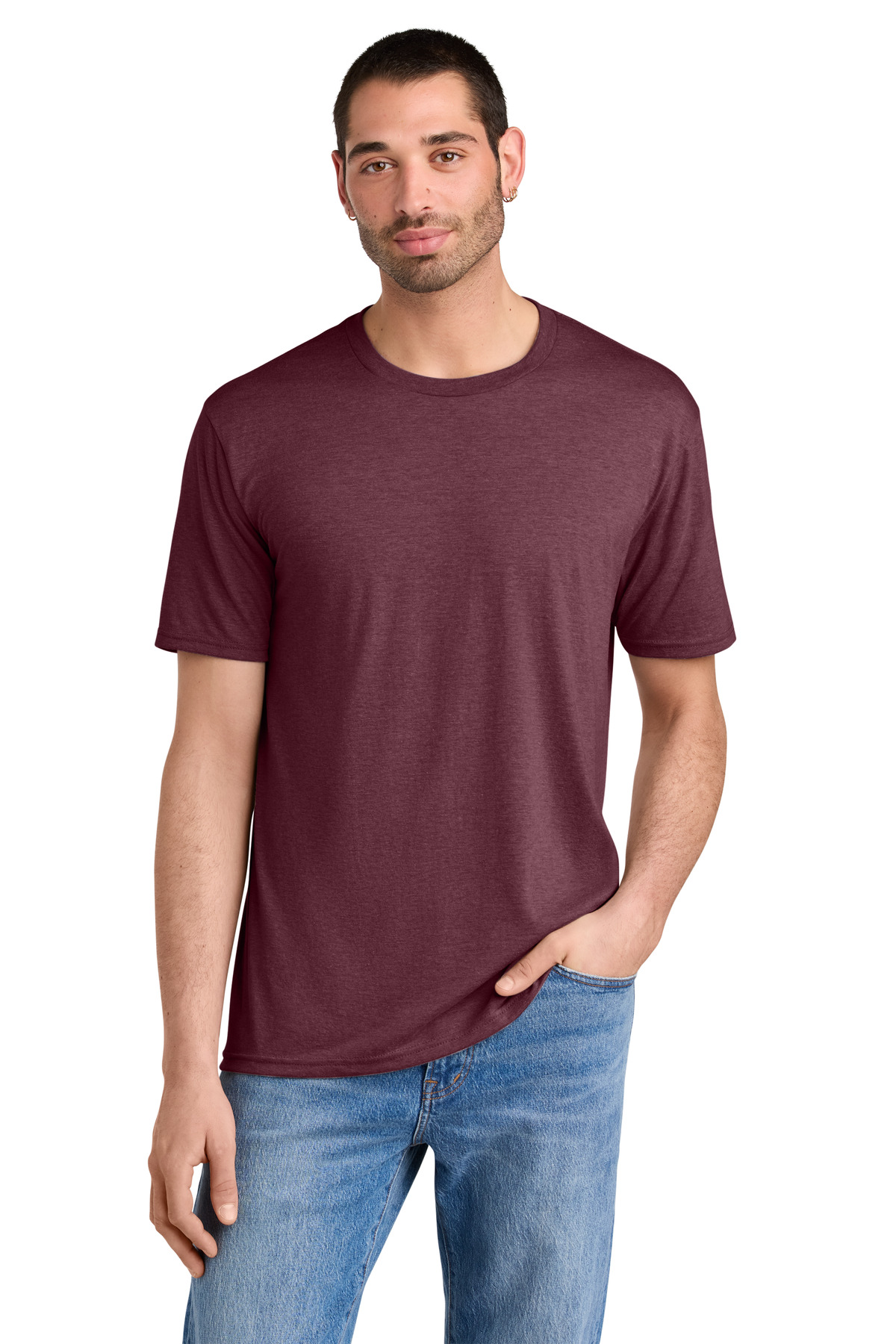 District ® Perfect Tri ® Tee. DM130 - Maroon Frost