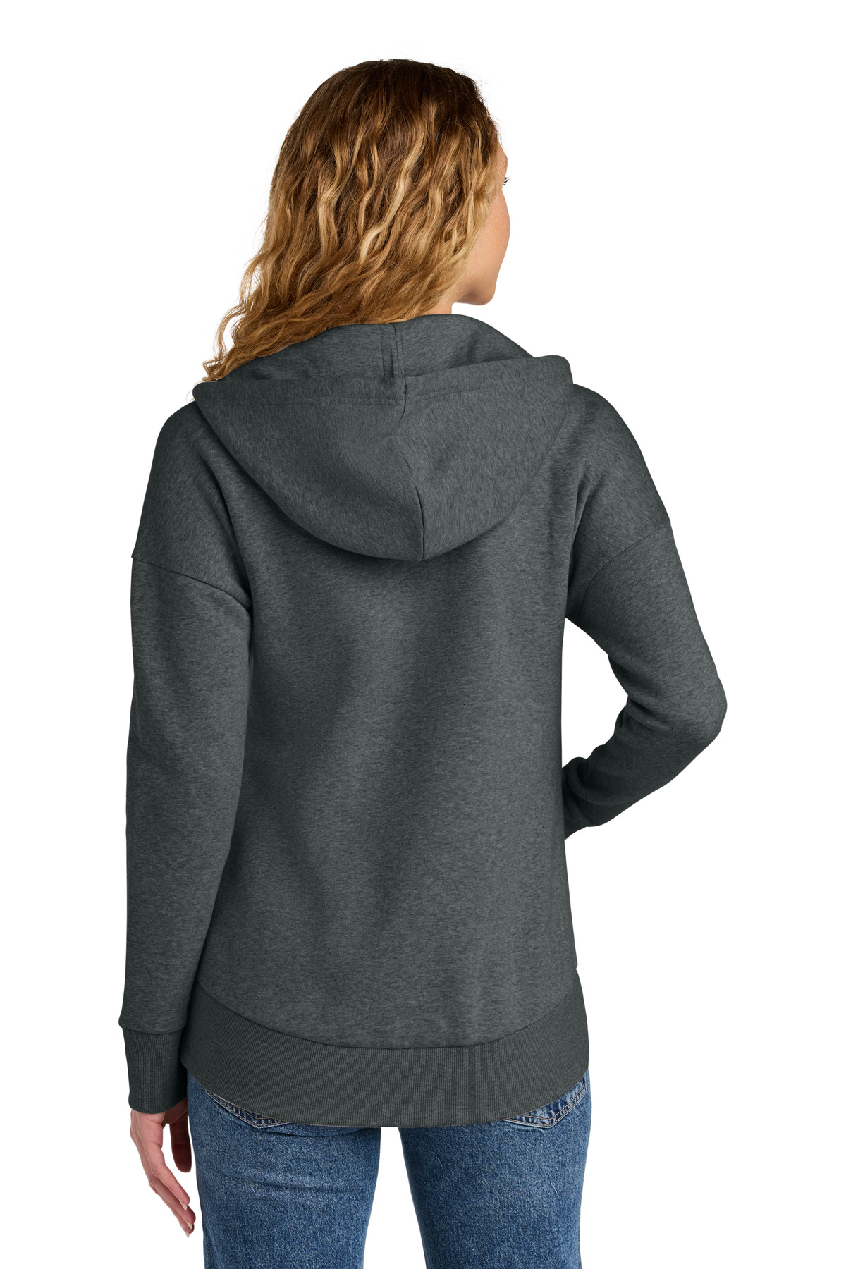 District Women's Perfect Weight Fleece Drop Shoulder Full-Zip Hoodie DT1104