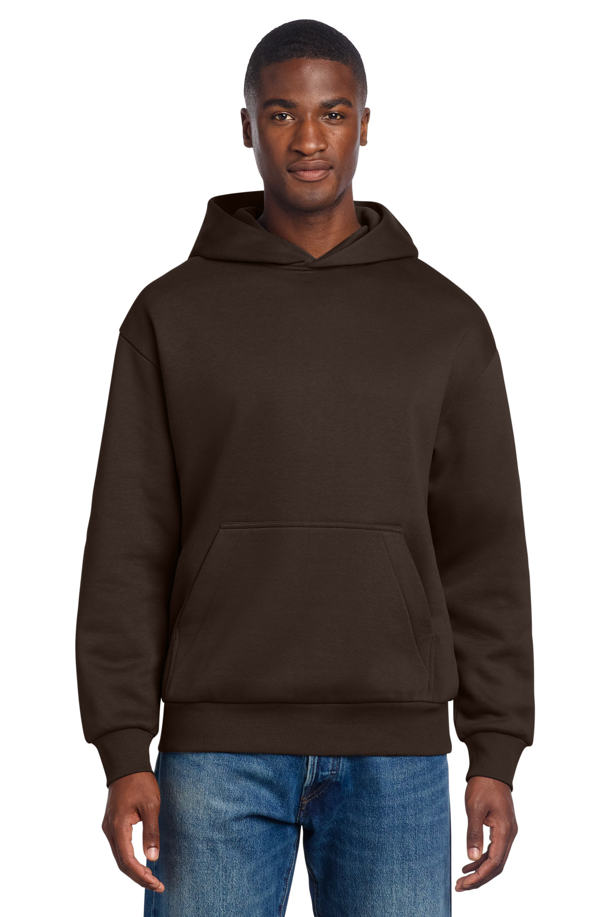 District District V.I.T. Heavyweight Fleece Hoodie DT6150 in Dark Chocolate Brown