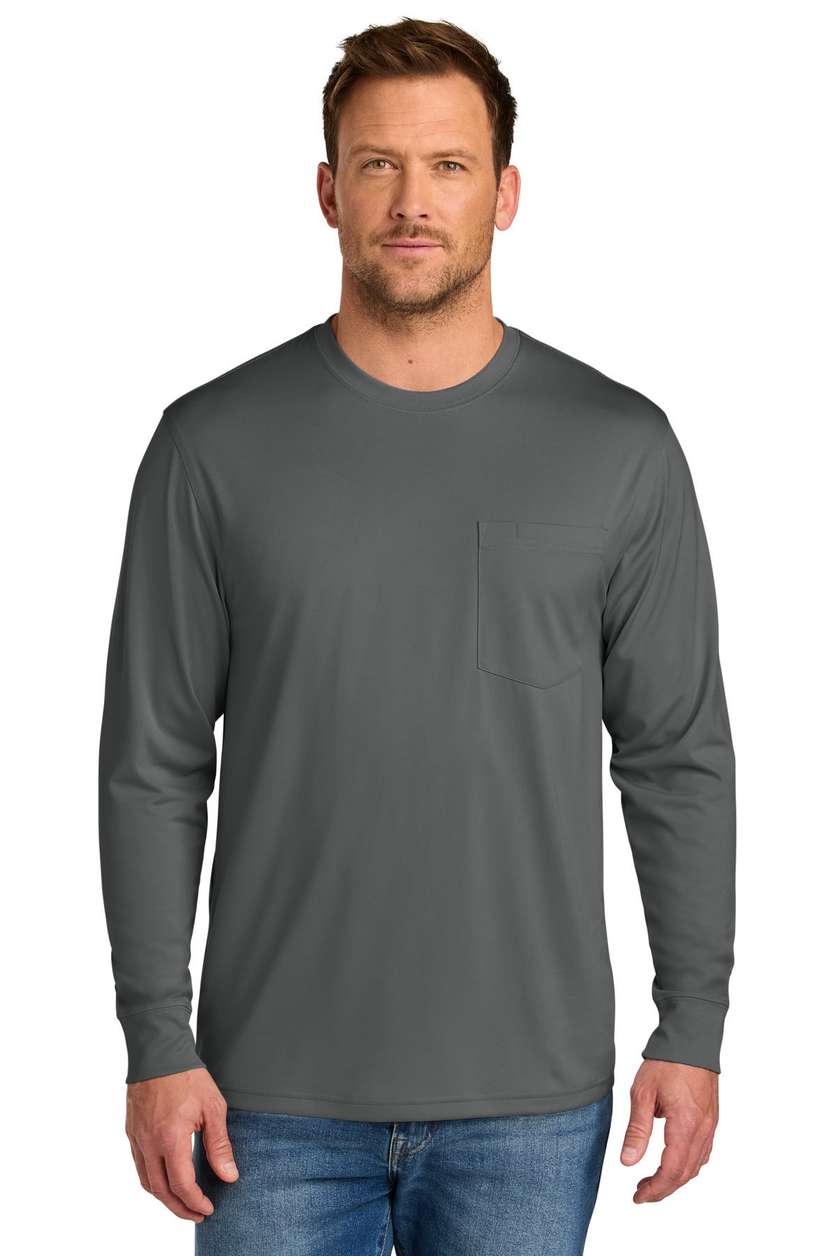 CornerStone ® Workwear Pro Long Sleeve Pocket Tee CS440LSP - Metal Grey