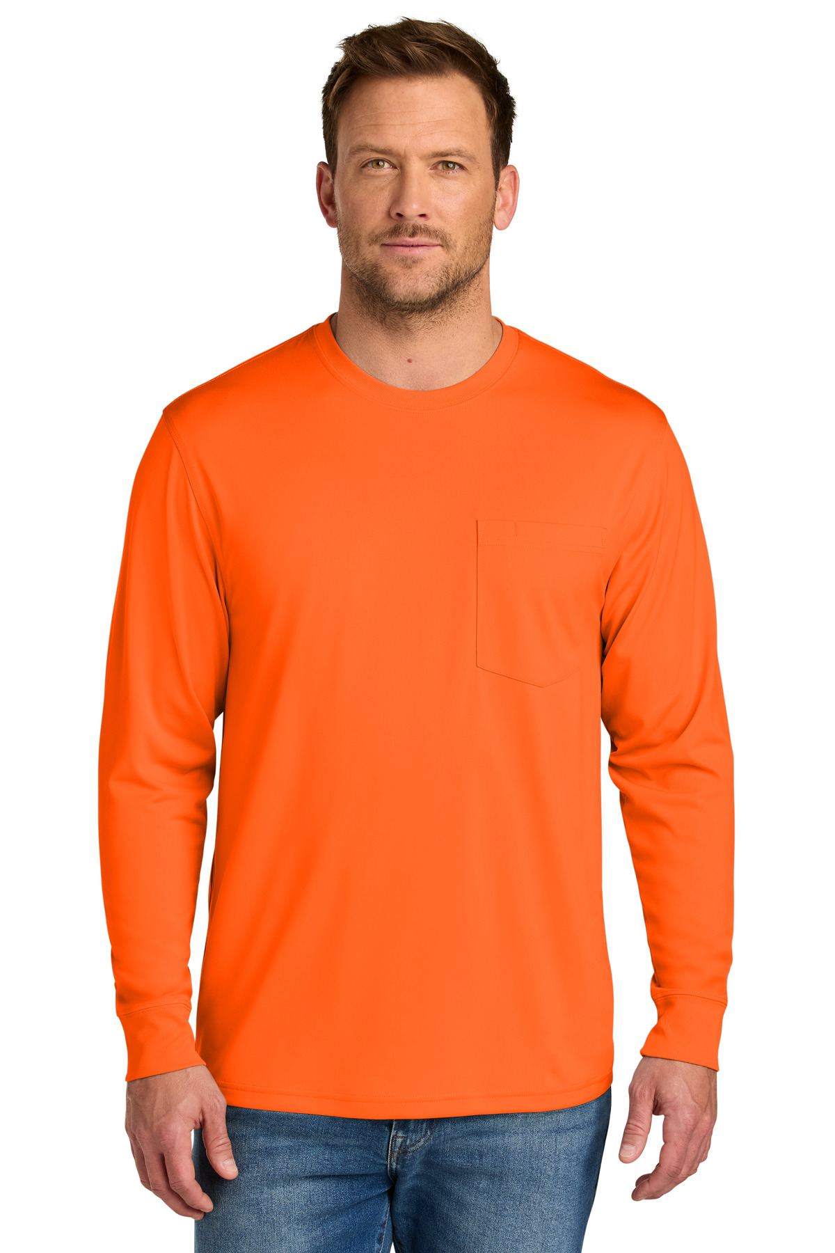 CornerStone ® Workwear Pro Long Sleeve Pocket Tee CS440LSP - Safety Orange