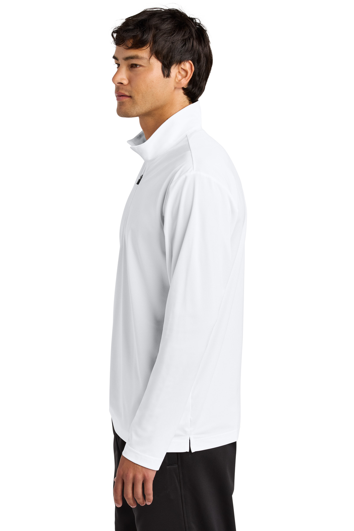 Sport-Tek Micropique Sport-Wick 1/4-Zip ST672 in White — Left sleeve