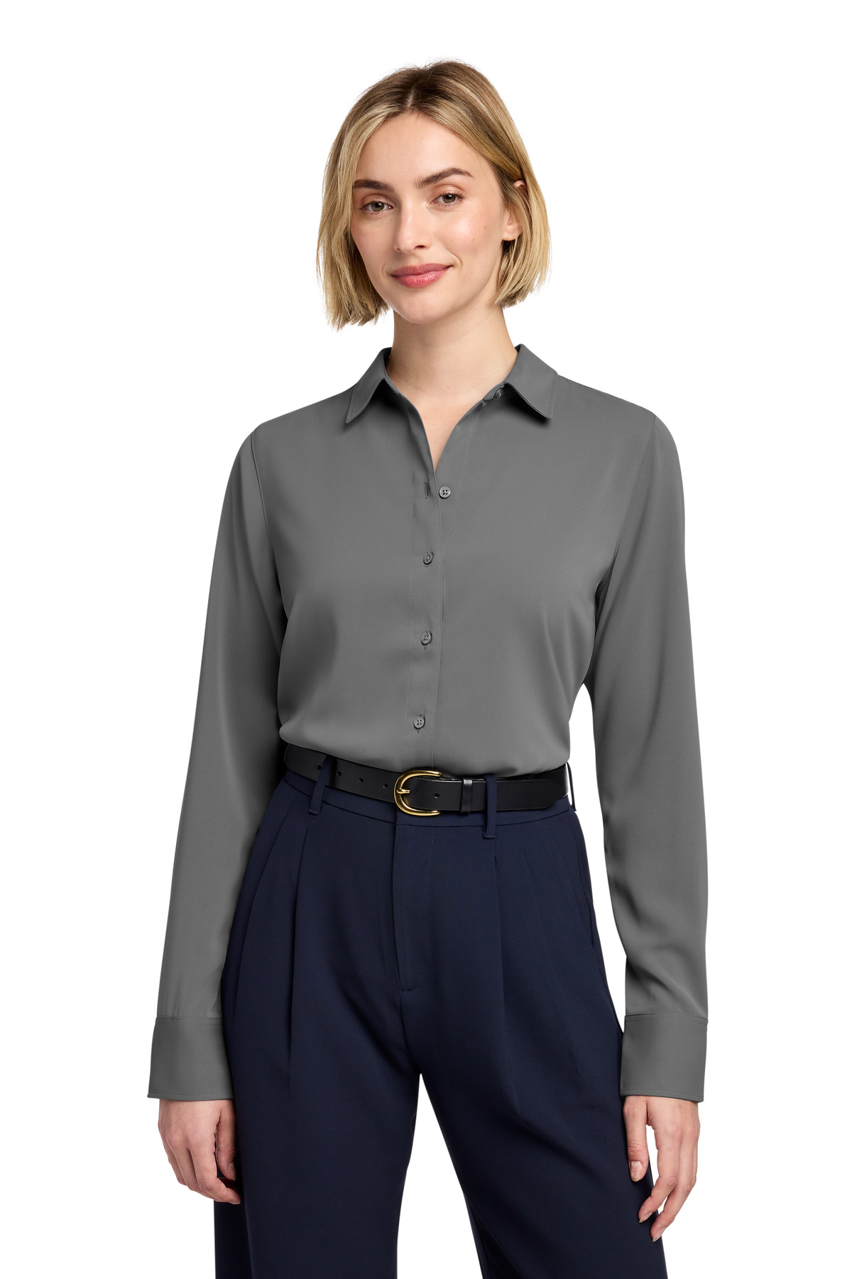 Brooks Brothers Women's Full-Button Satin Blouse BB18007
