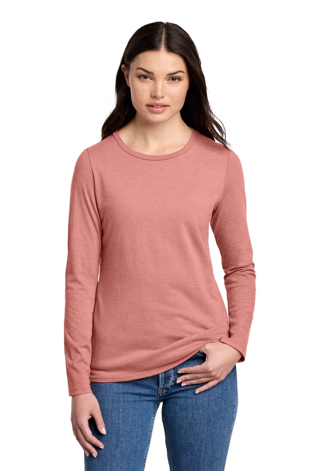 District Women's Perfect Blend CVC Long Sleeve Tee DT110