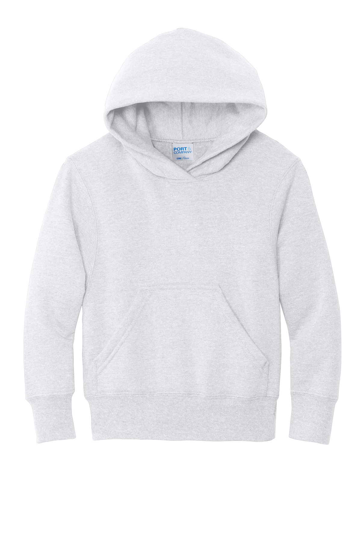 Port & Co Youth Core Fleece Pullover Hooded Sweatshirt — Ash