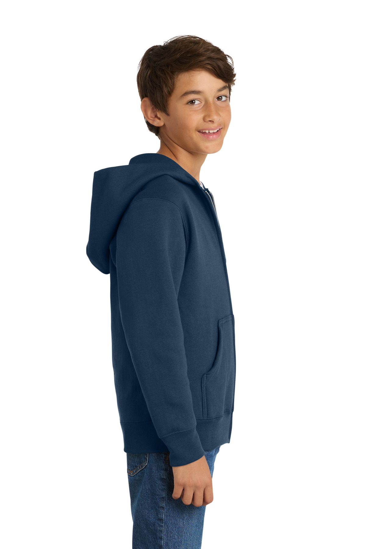 Port & Co Youth Core Fleece Full-Zip Hooded Sweatshirt PC78YZH
