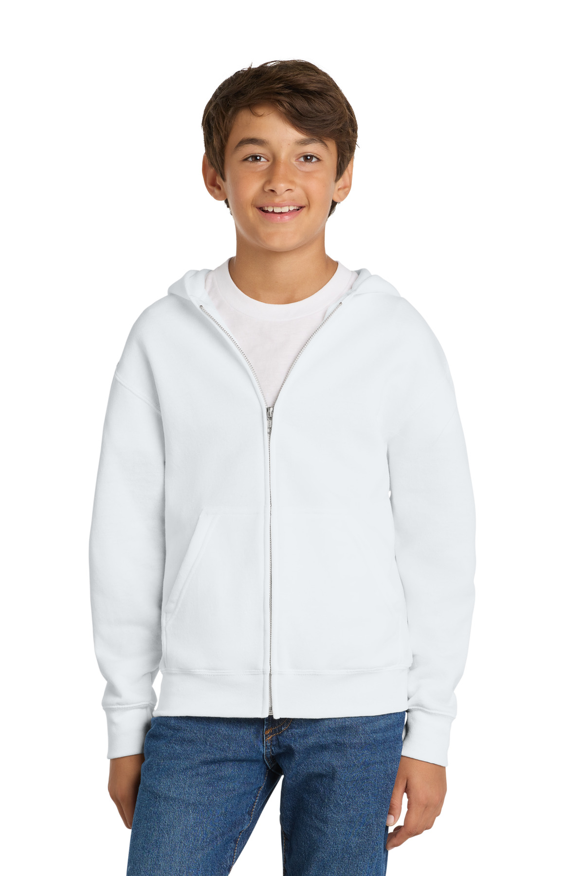 Port & Co Youth Core Fleece Full-Zip Hooded Sweatshirt-Port & Co