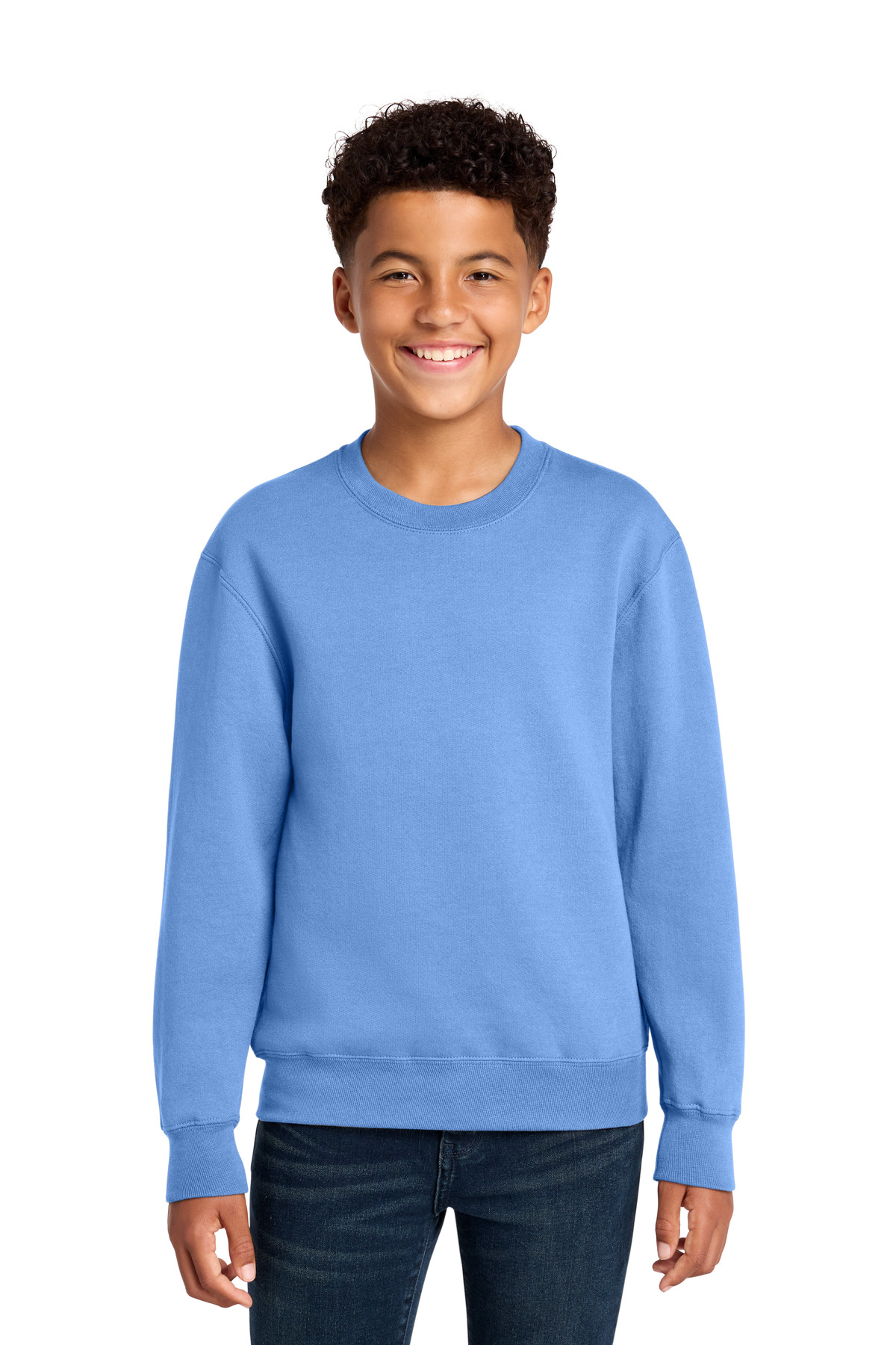 Port & Co Youth Core Fleece Crewneck Sweatshirt PC78Y — CarolinaBl front