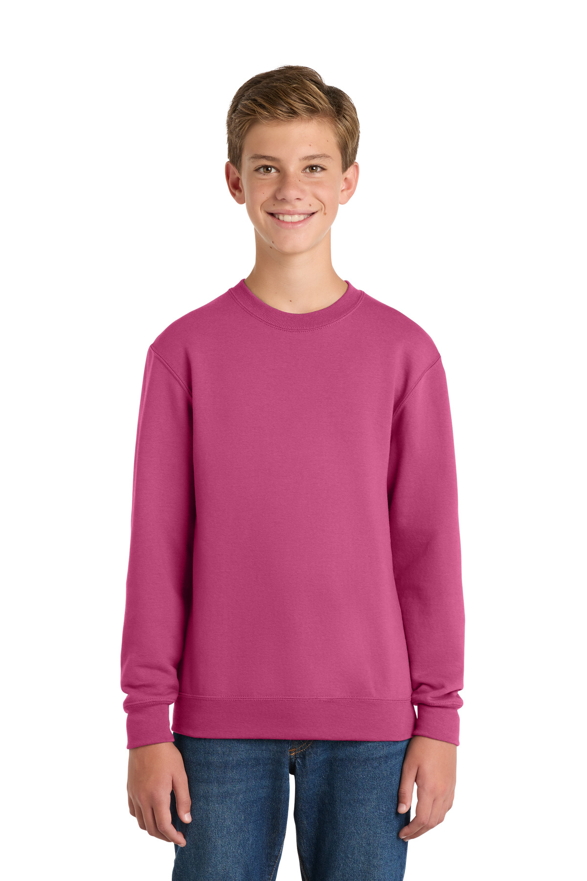 Youth Core Fleece Crewneck Sweatshirt - Sangria