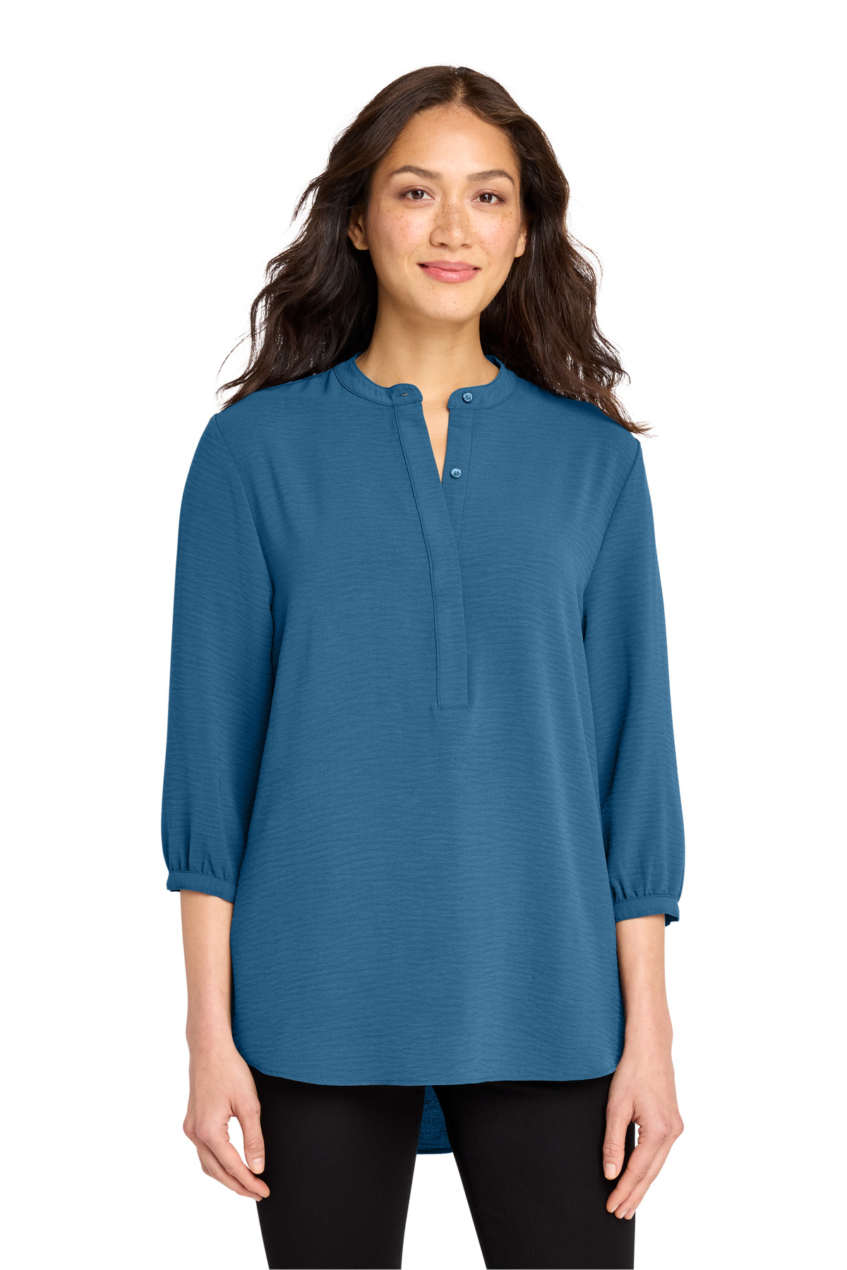 Port Authority ® Women's 3/4-Sleeve Textured Crepe Tunic LW713 - Image 2