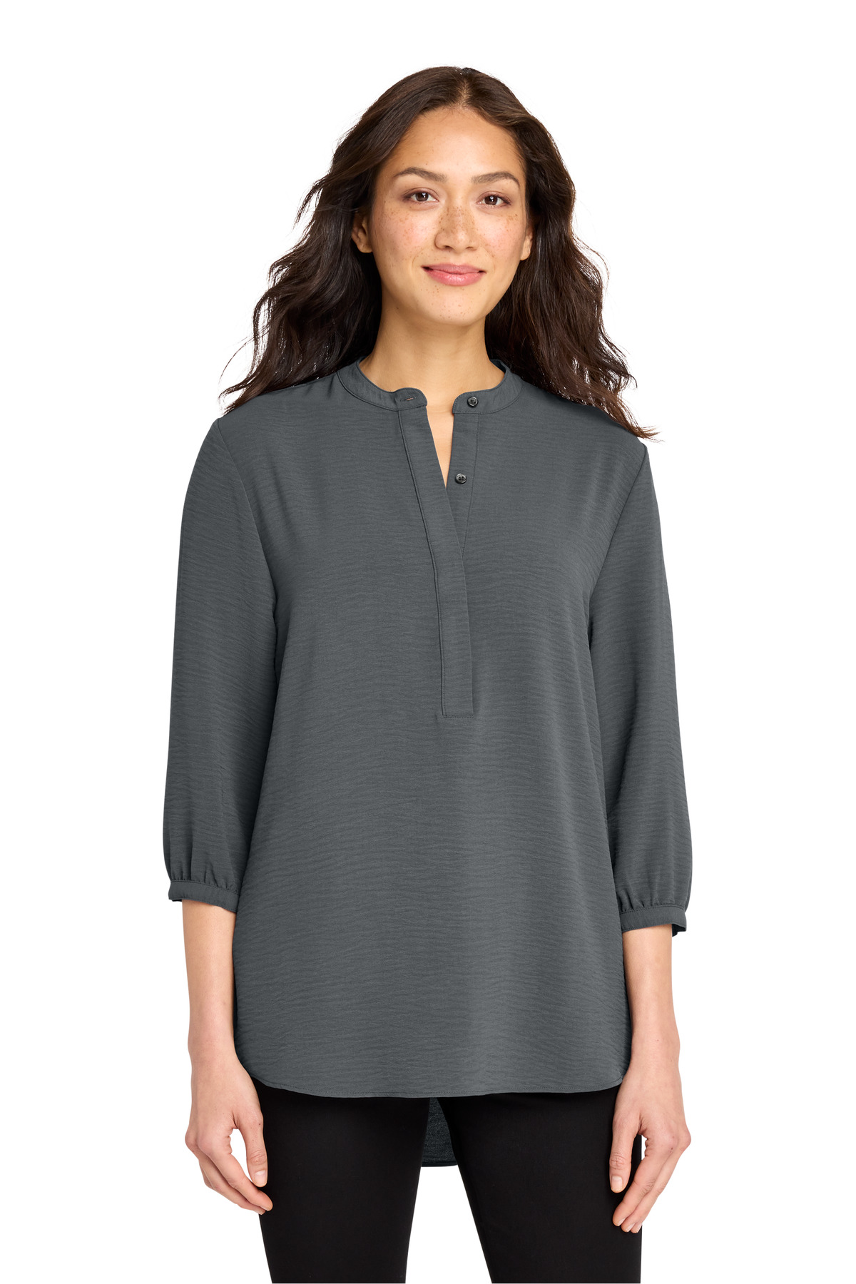 Port Authority ® Women's 3/4-Sleeve Textured Crepe Tunic LW713 - Image 4