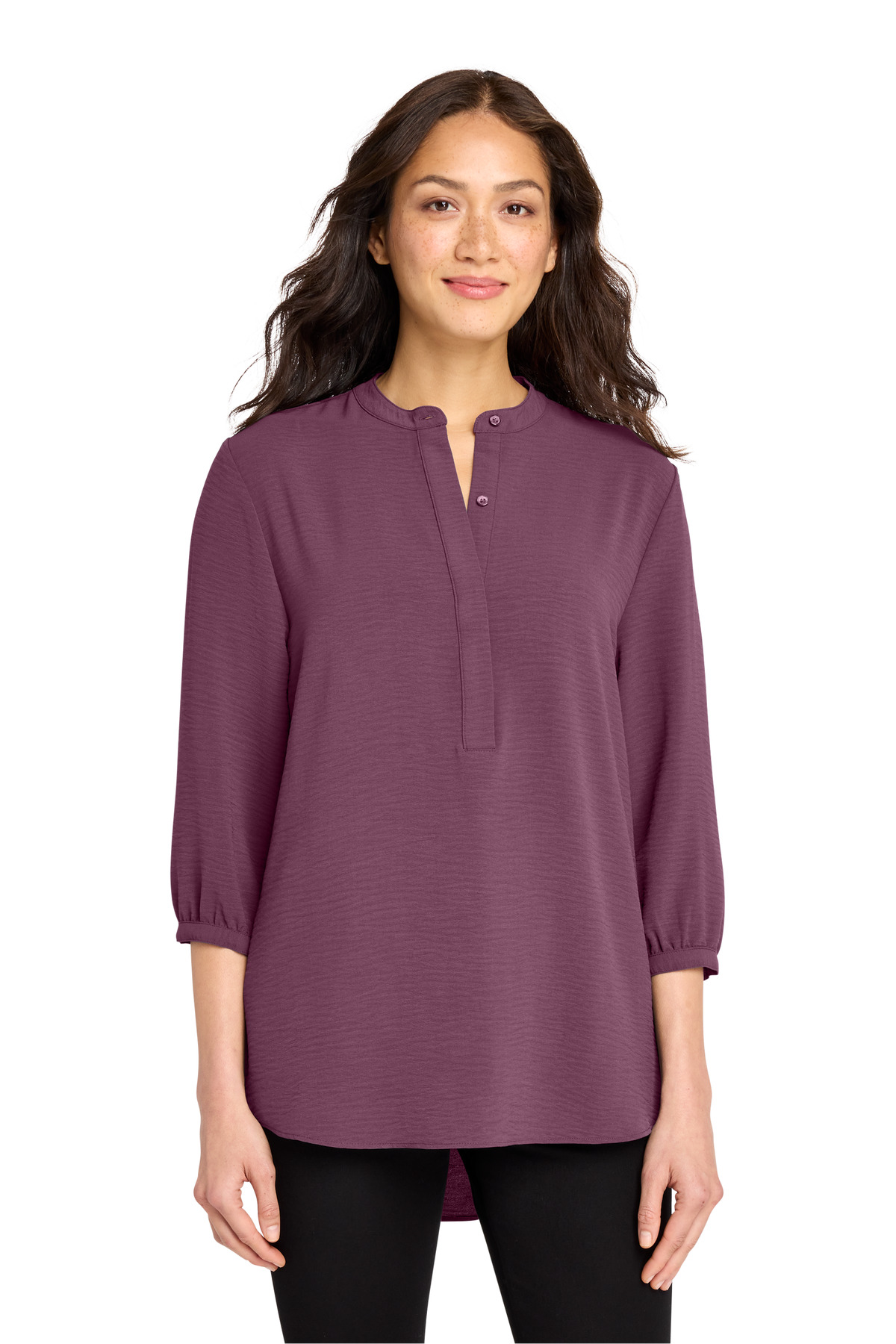 Port Authority Women‘s 3/4-Sleeve Textured Crepe Tunic-Port Authority