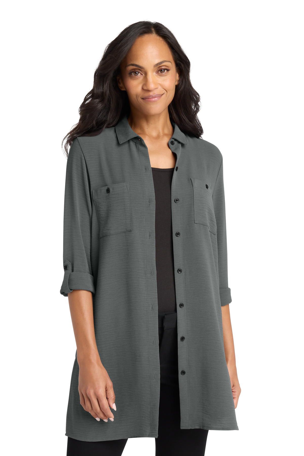 Port Authority ® Women's Textured Crepe Long Tunic LW715 - Image 2