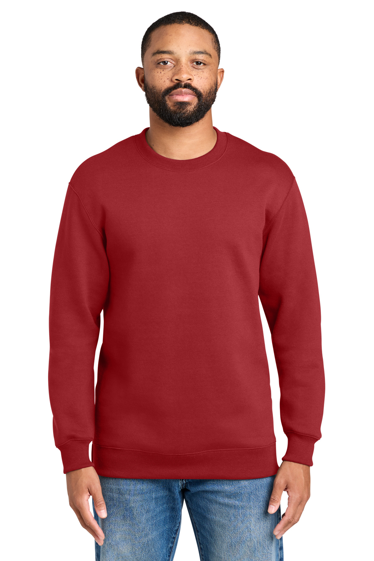 Foundation Fleece Pullover Crewneck Sweatshirt - Rich Red