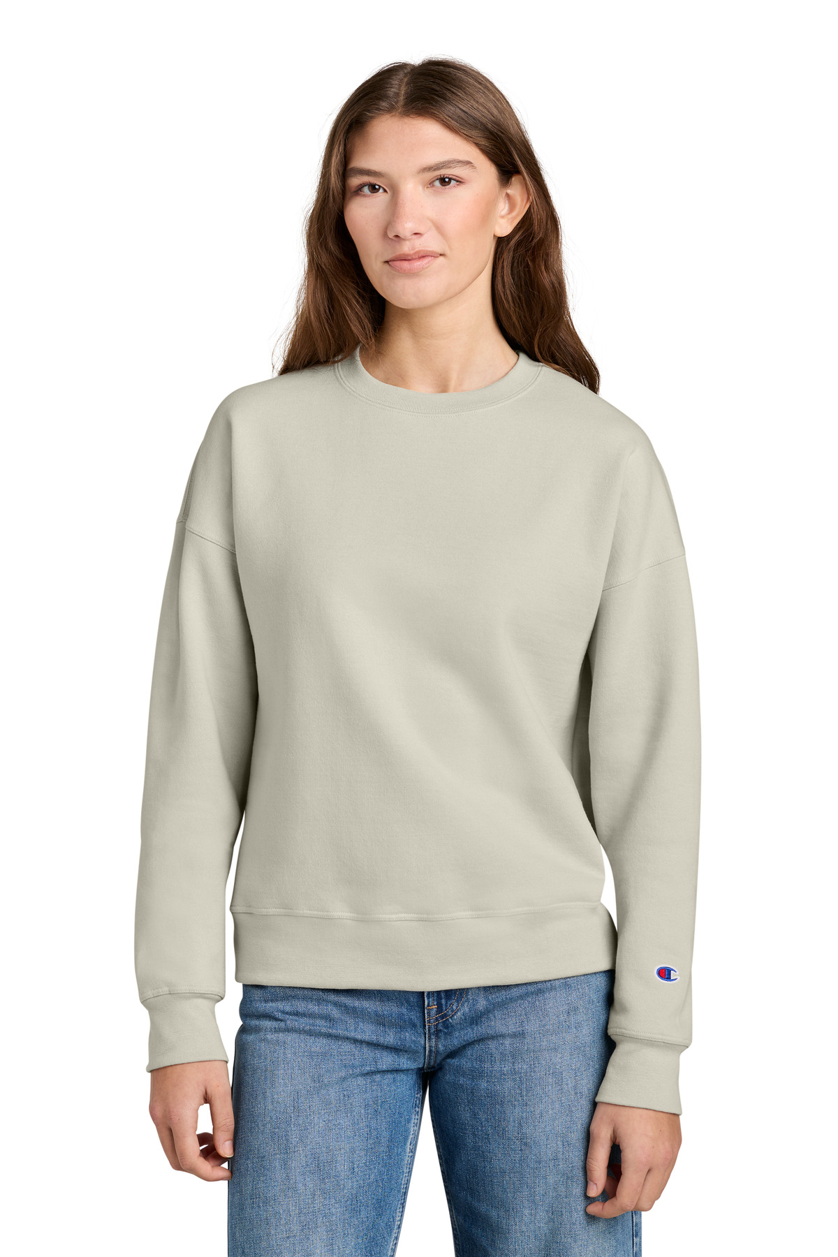 Champion Champion Women's Powerblend Crewneck Sweatshirt SL650 in Sand