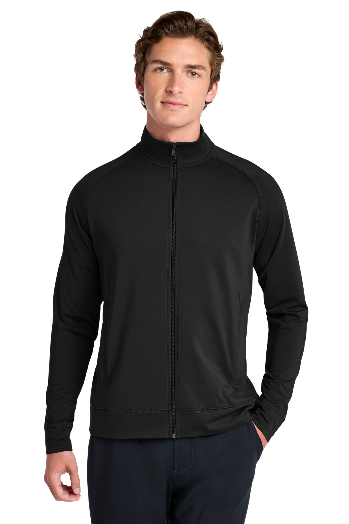 Sport-Tek Sport-Wick Stretch Full-Zip Cadet Jacket-Sport-Tek