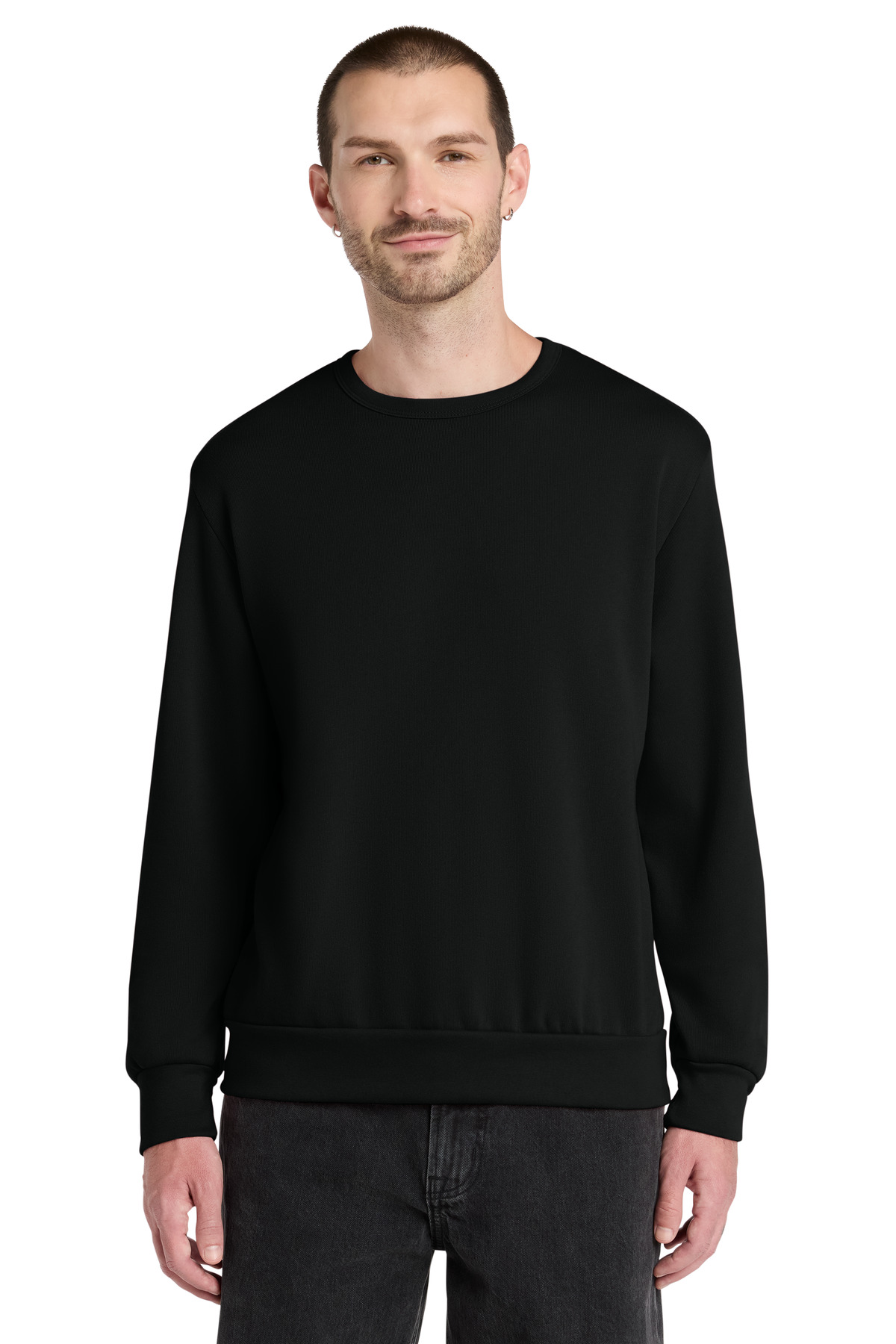 Bella + Canvas BC3911 Unisex Sponge Fleece Classic Crewneck Sweatshirt in Black — front