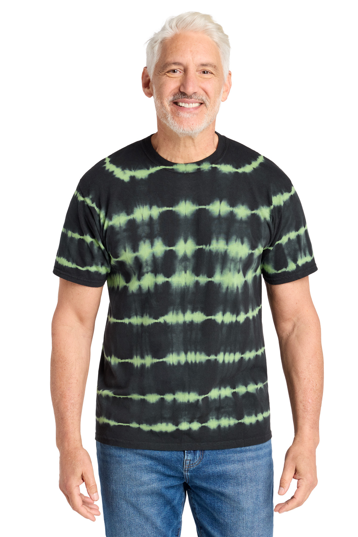 Port & Co Allover Stripe Tie-Dye Tee-Port & Co