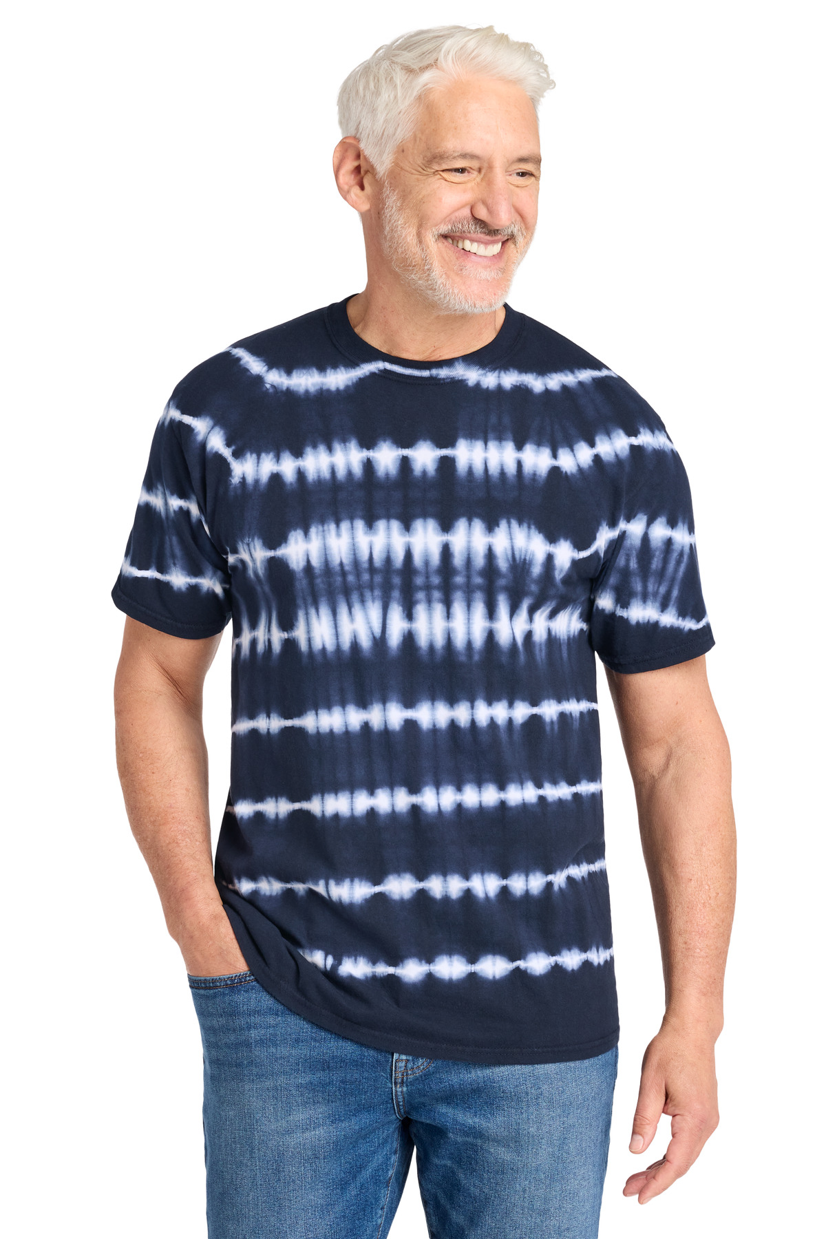 Port & Co Allover Stripe Tie-Dye Tee PC142