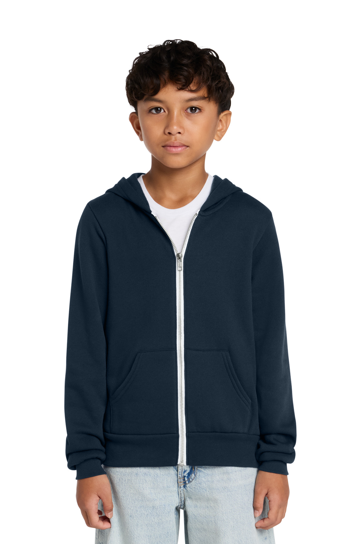 BELLA+CANVAS Youth Sponge Fleece Full-Zip Hooded Sweatshirt BC3739Y