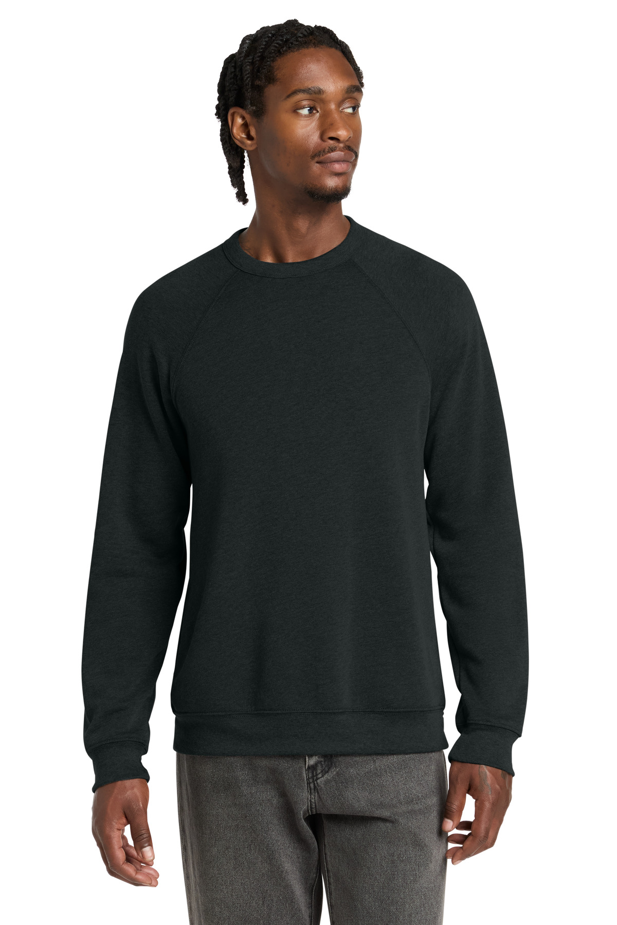 Bella + Canvas BELLA+CANVAS Unisex Sponge Fleece Raglan Sweatshirt. BC3901 in Black Heather