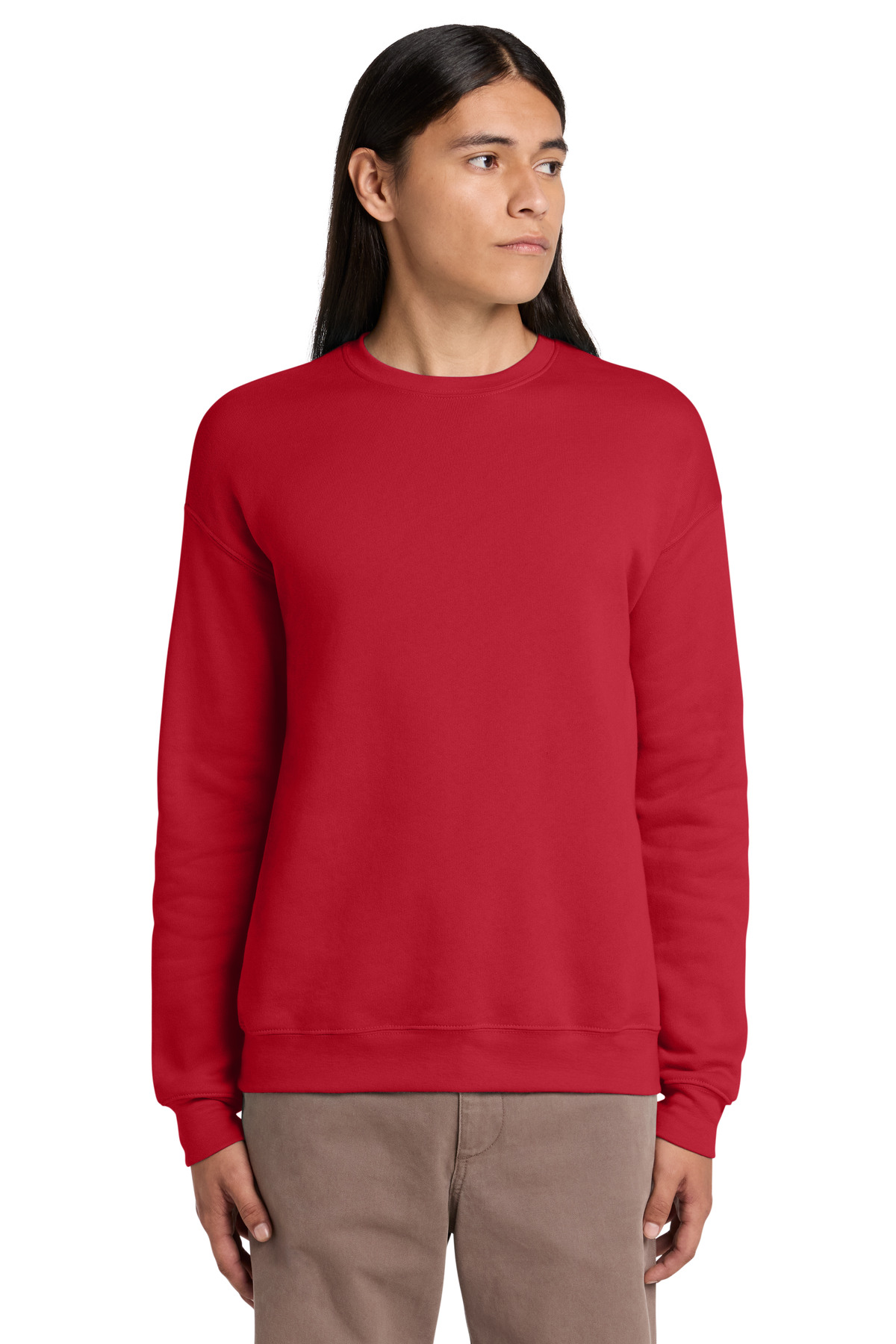 Bella + Canvas BELLA+CANVAS Unisex Sponge Fleece Drop Shoulder Sweatshirt. BC3945 in Red
