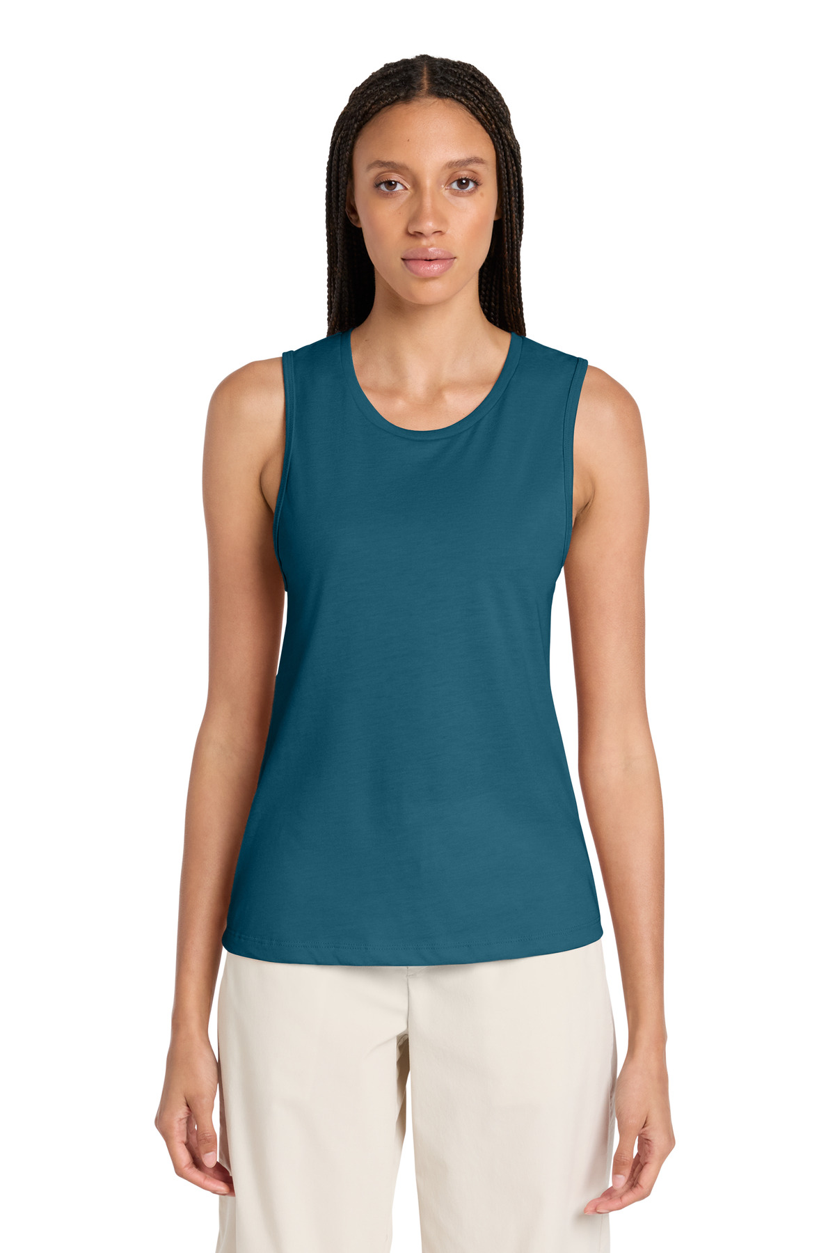 Bella + Canvas BELLA+CANVAS Women's Jersey Muscle Tank. BC6003 in Heather Deep Teal