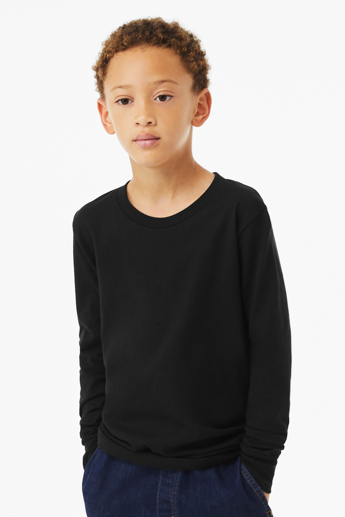 BELLA+CANVAS Youth Heather CVC Long Sleeve Tee BC3501YCVC - Image 2