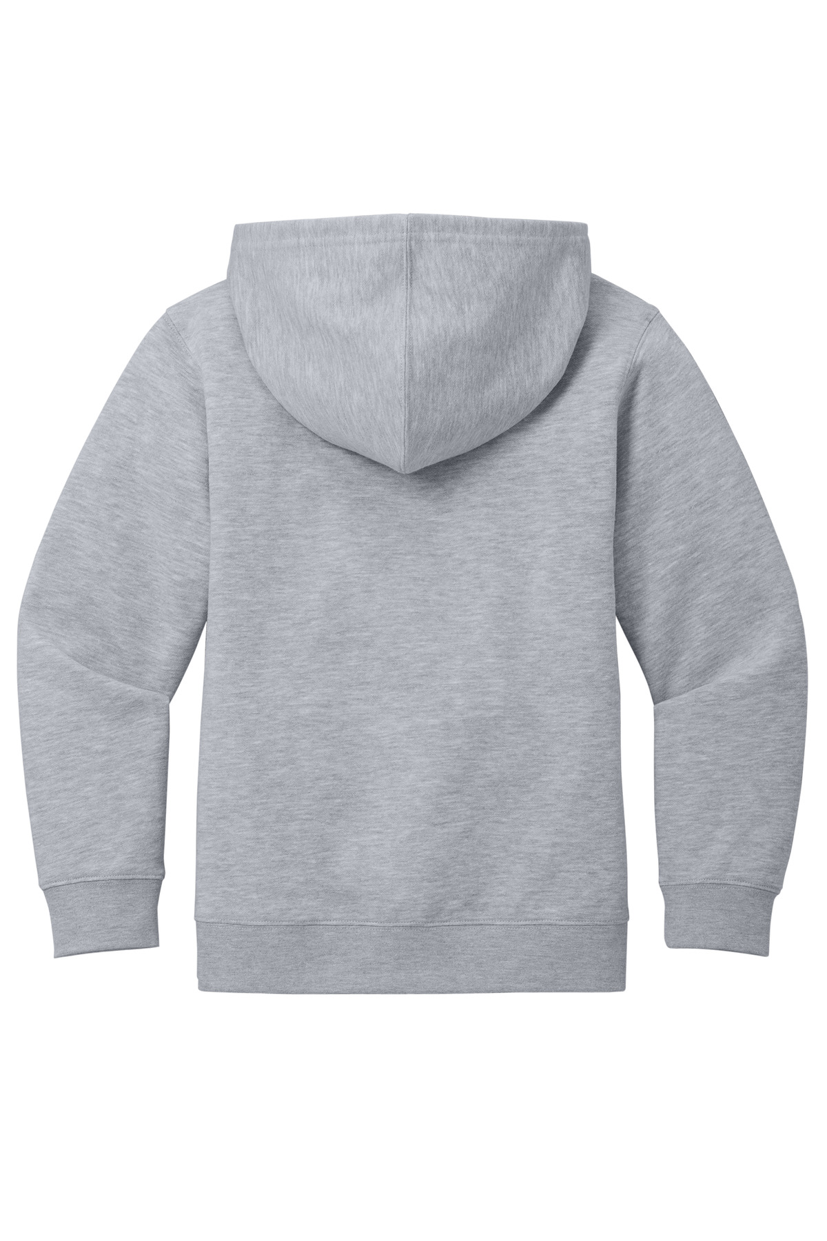 District Youth V.I.T. Fleece Full-Zip Hoodie DT6102Y in Light Heather Grey — Back
