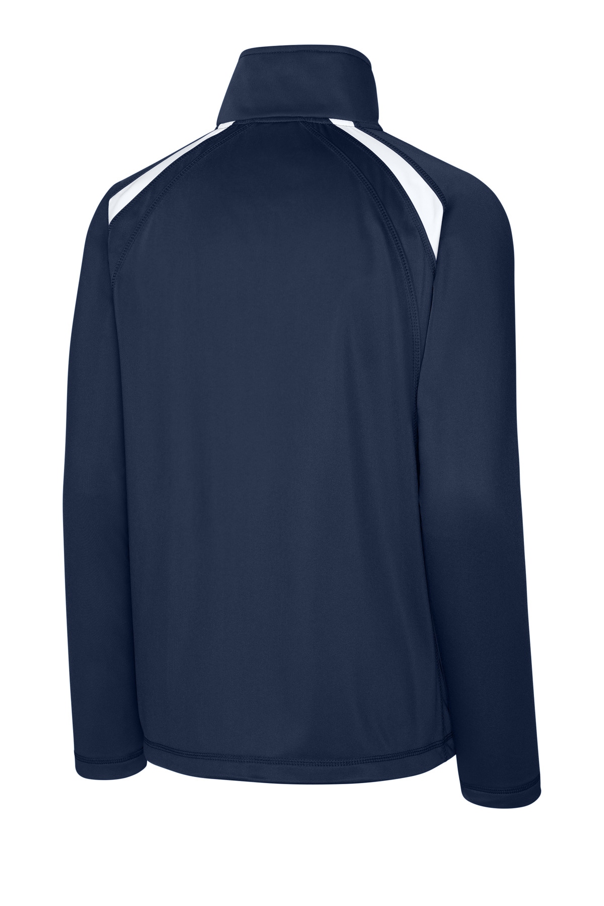 Sport-Tek Tricot Track Jacket. JST90 in True Navy/ White — Back