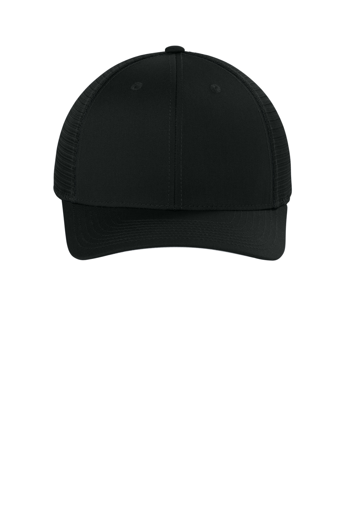 Sport-Tek® Stretch-Tek Snapback Trucker Cap — Black/ Black