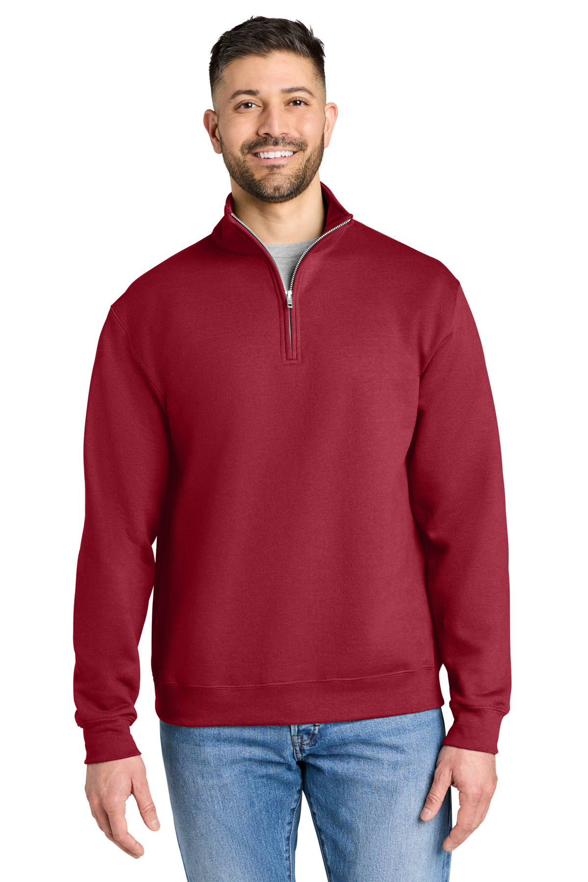 Heavy Blend 1/4-Zip Sweatshirt - Cherry Red