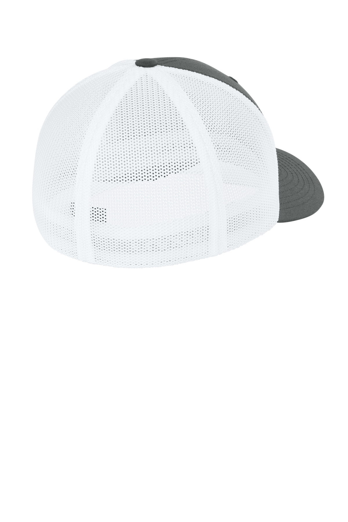 Flexfit Trucker Mesh Cap FF6511 in Charcoal/ White — Back