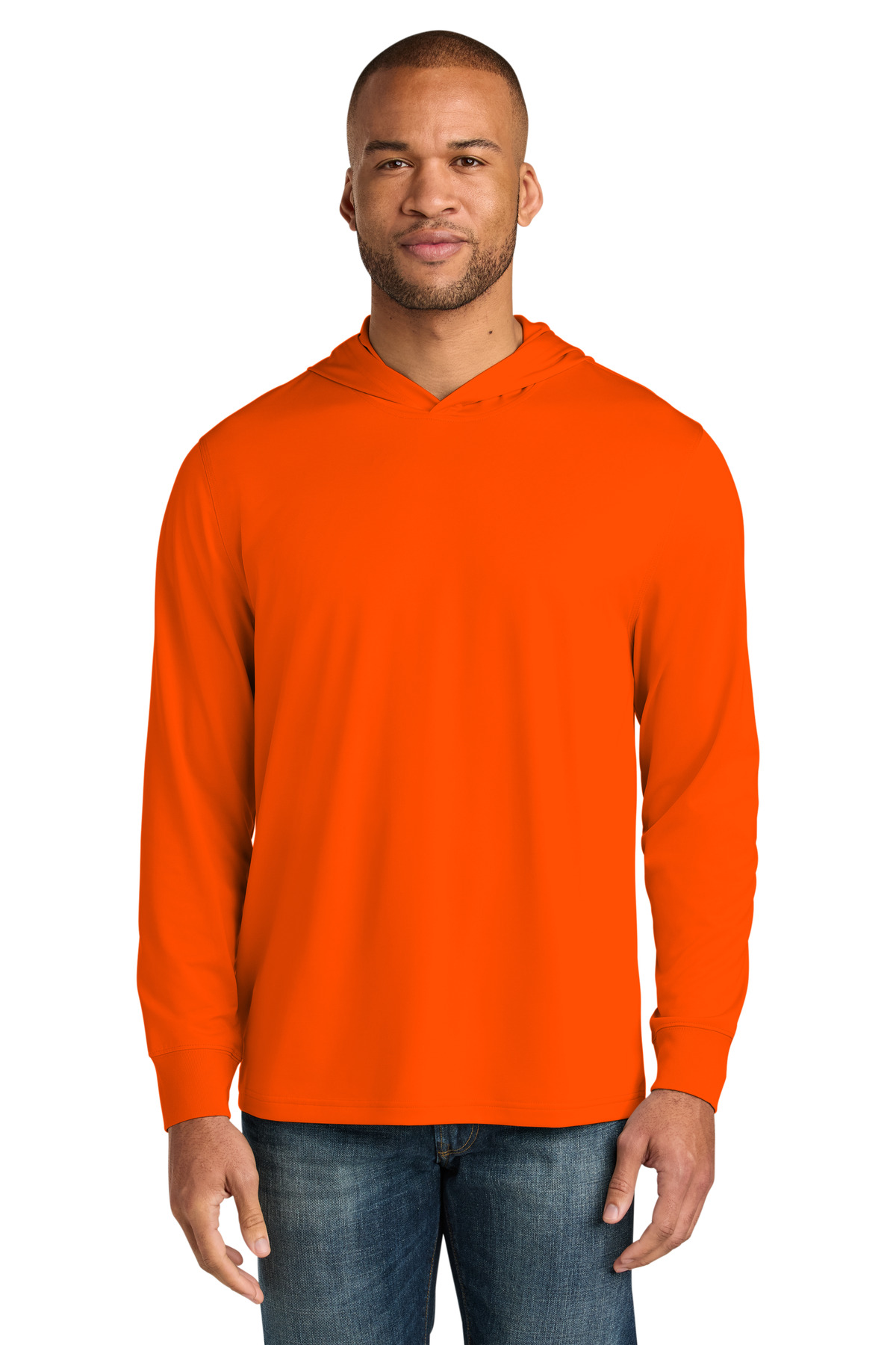 Workwear Pro Long Sleeve Hooded Tee - Safety Orange