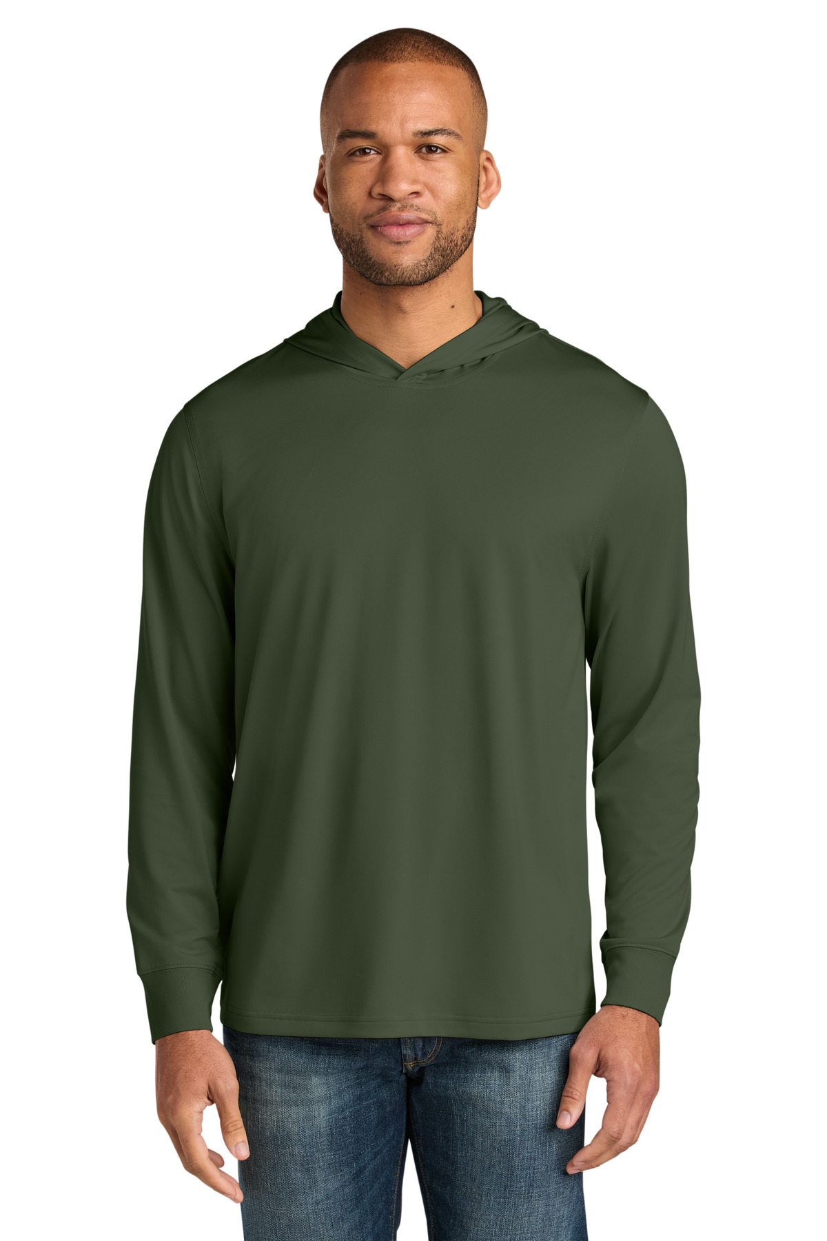 CornerStone CornerStone Workwear Pro Long Sleeve Hooded Tee CS440LSH in Tactical Green