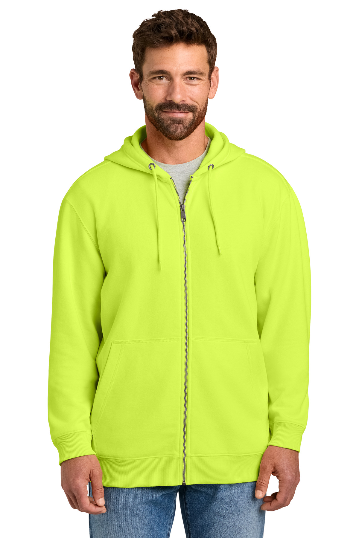 CornerStone CornerStone Tough Fleece Full-Zip Hoodie CSF631 in Bright Yellow